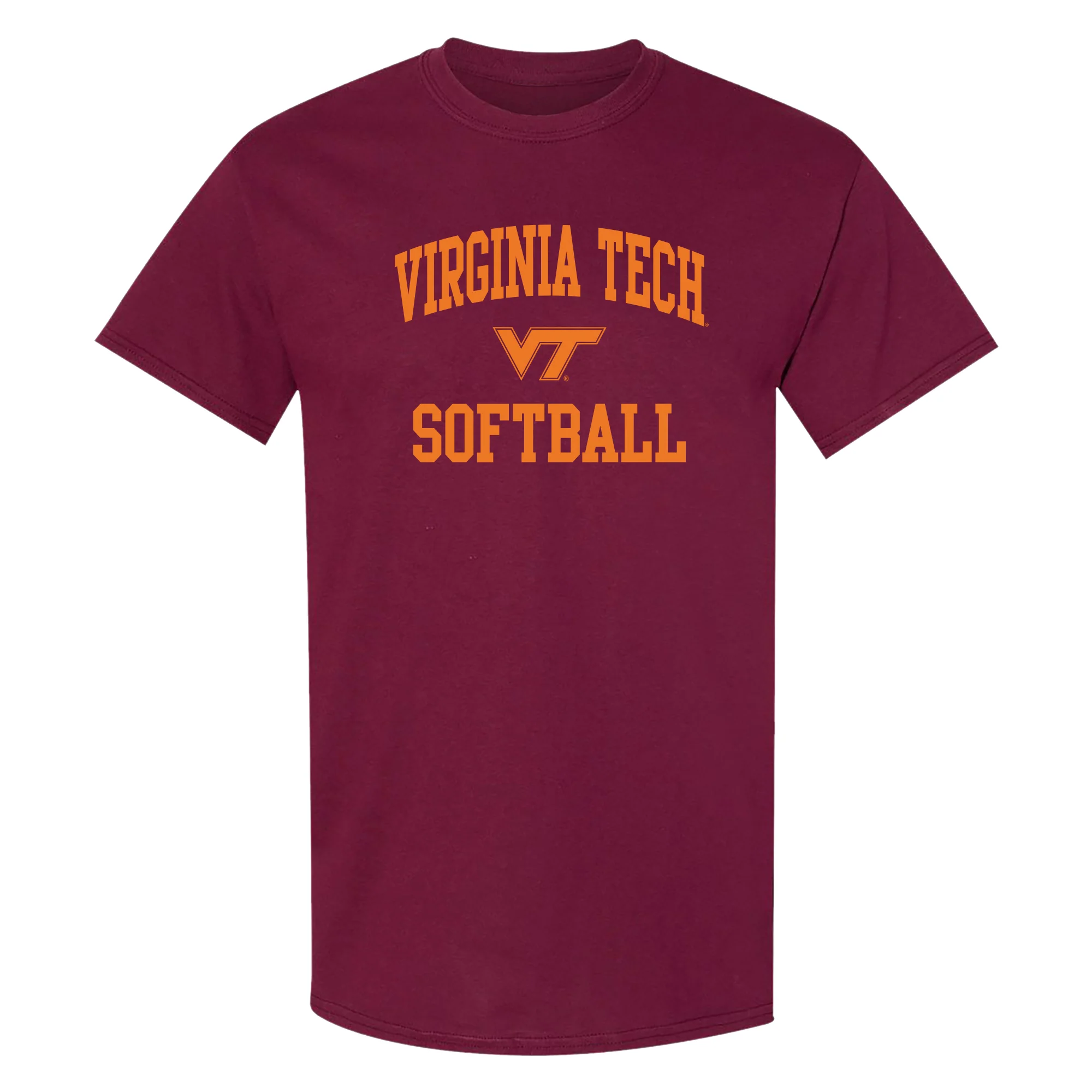 Virginia Tech Arch Logo Softball T-Shirt - Maroon