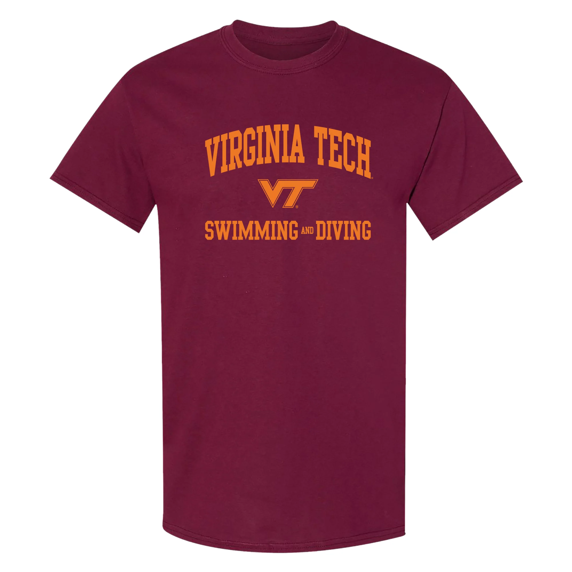 Virginia Tech Arch Logo Swimming & Diving T-Shirt - Maroon