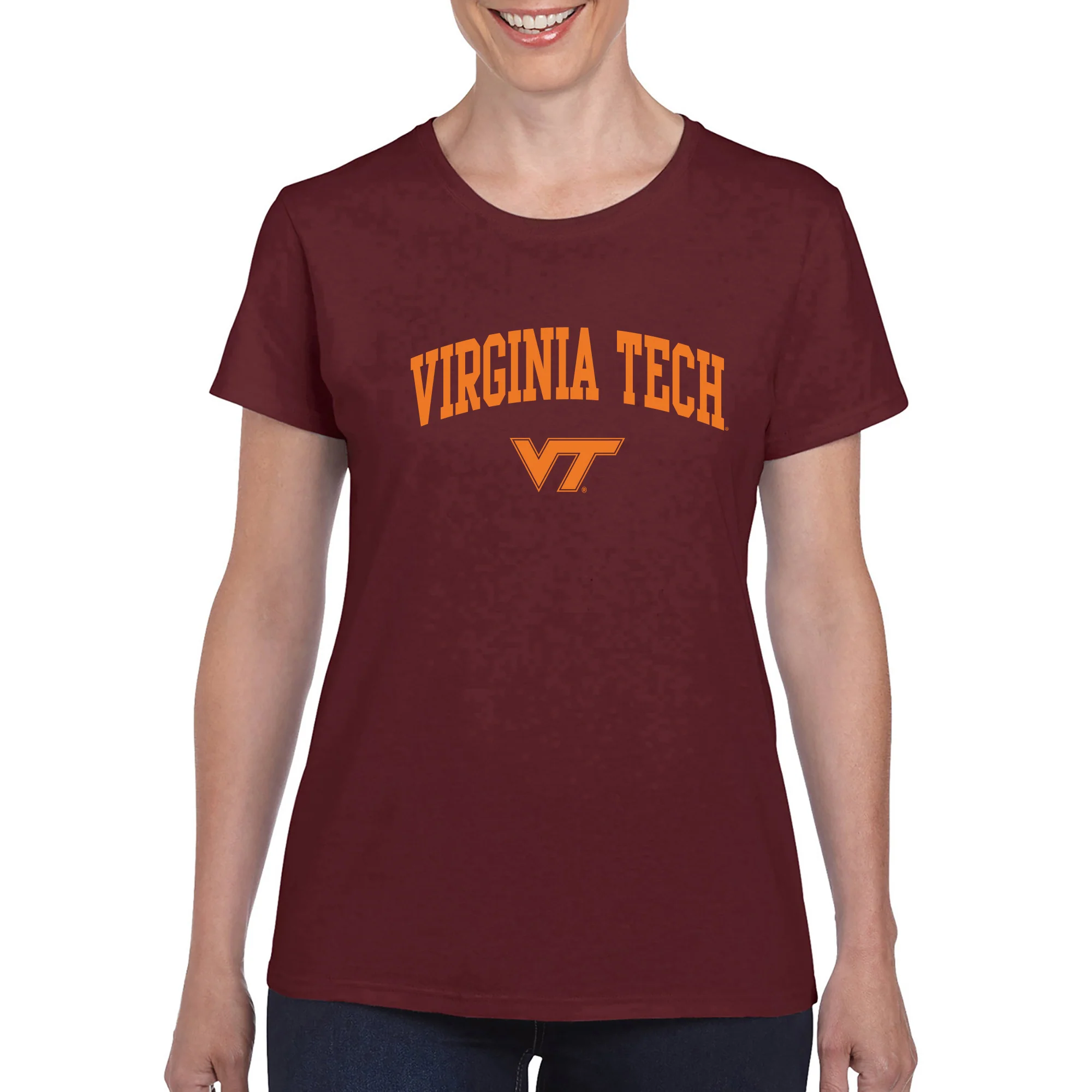 Virginia Tech Arch Logo Womens T-Shirt - Maroon - Image 3