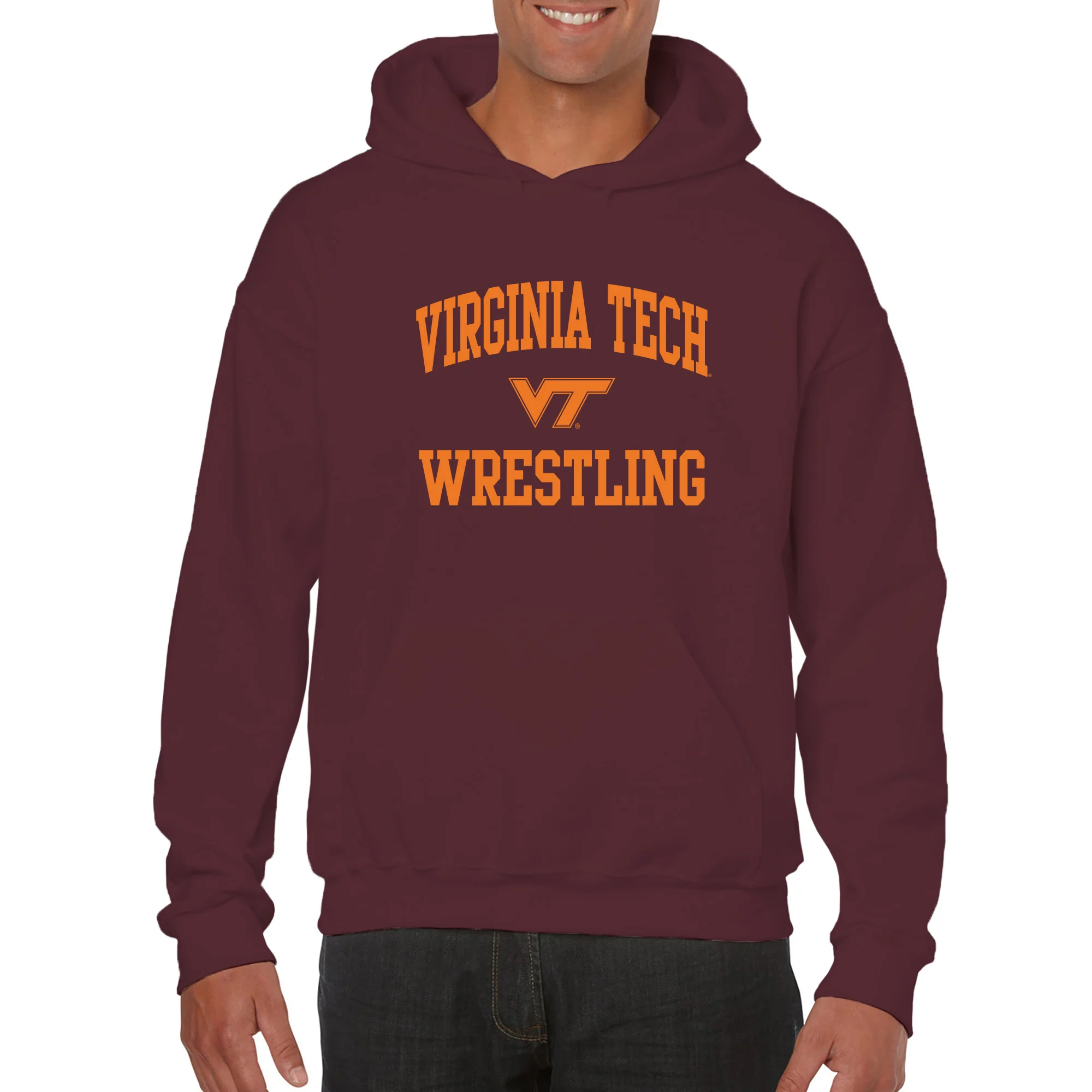 Virginia Tech Arch Logo Wrestling Hoodie - Maroon - Image 3