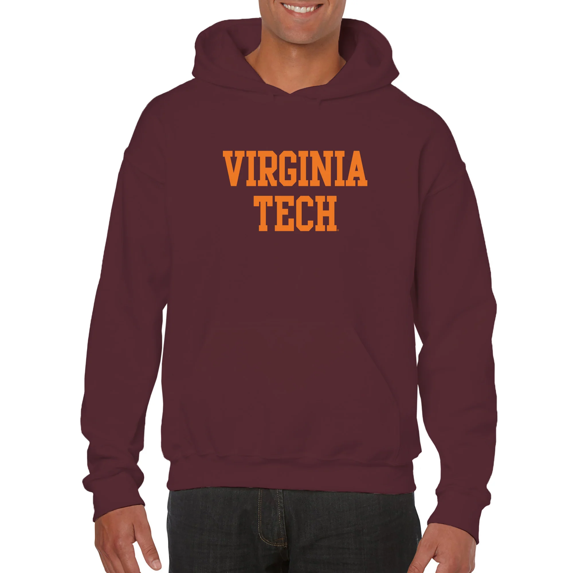 Virginia Tech Basic Block Hoodie - Maroon - Image 3