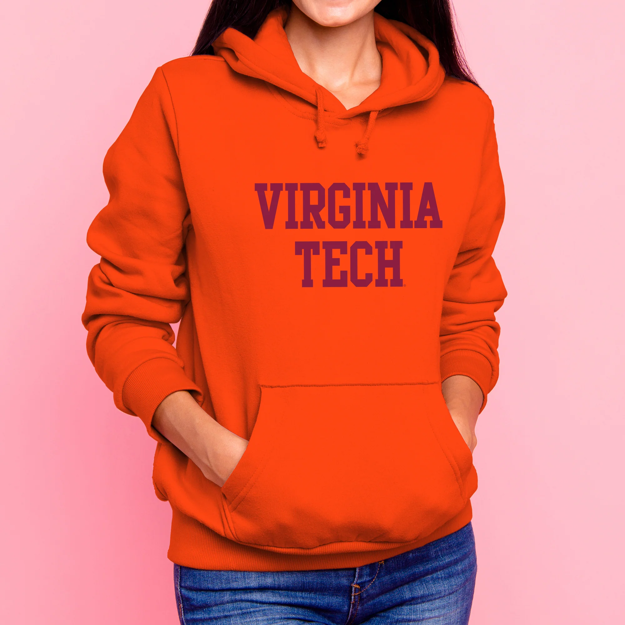 Virginia Tech Basic Block Hoodie - Orange - Image 4