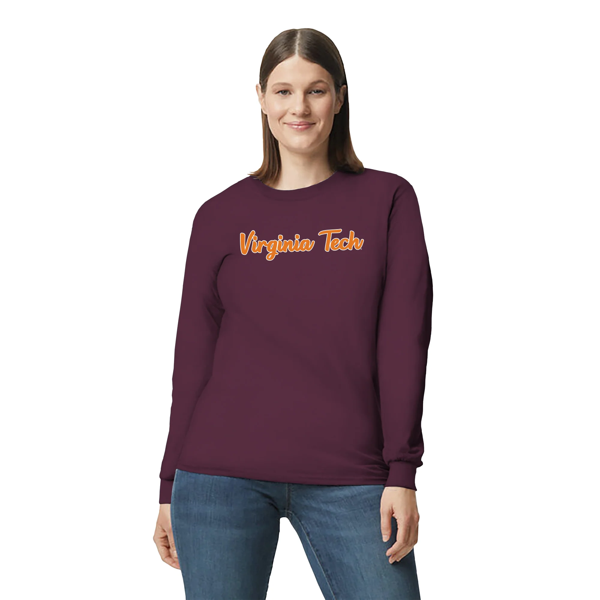 Virginia Tech Basic Script Long Sleeve - Maroon - Image 4