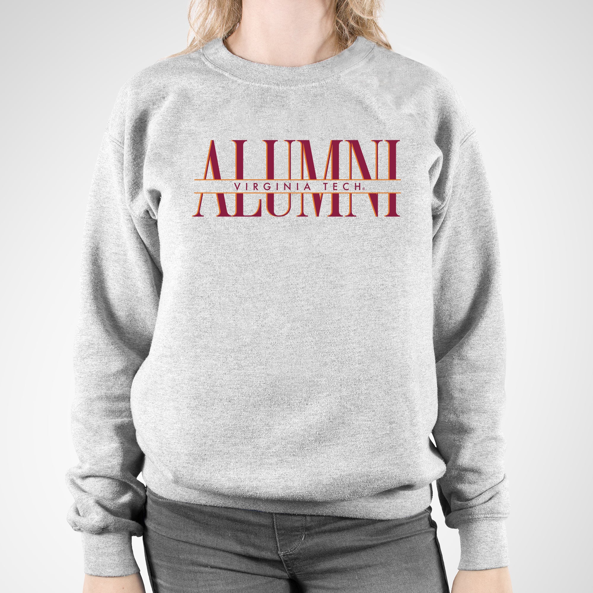 Virginia Tech Classic Alumni Crewneck Sweatshirt - Sport Grey - Image 4