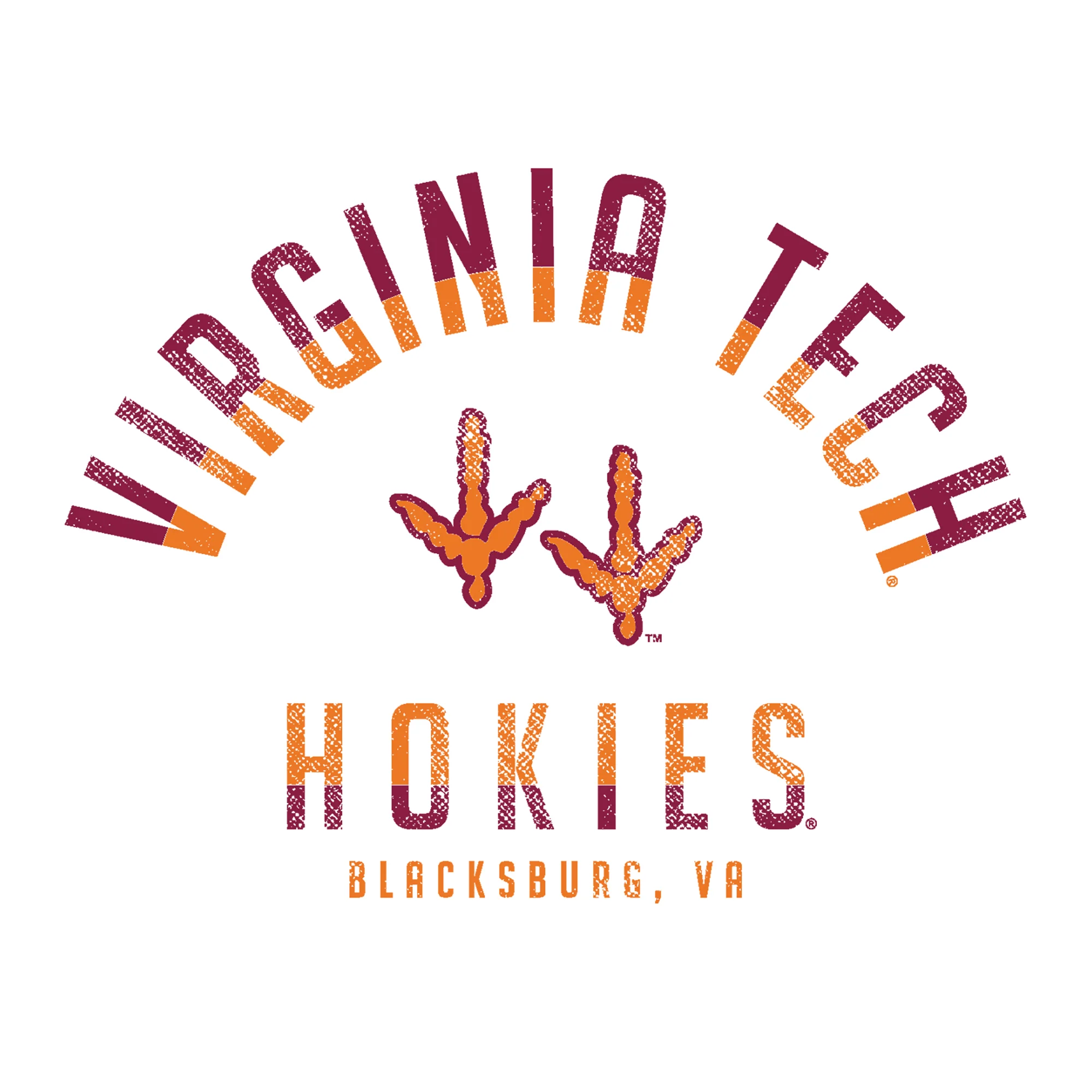Virginia Tech Division Arch Triblend T-Shirt - Solid White - Image 2