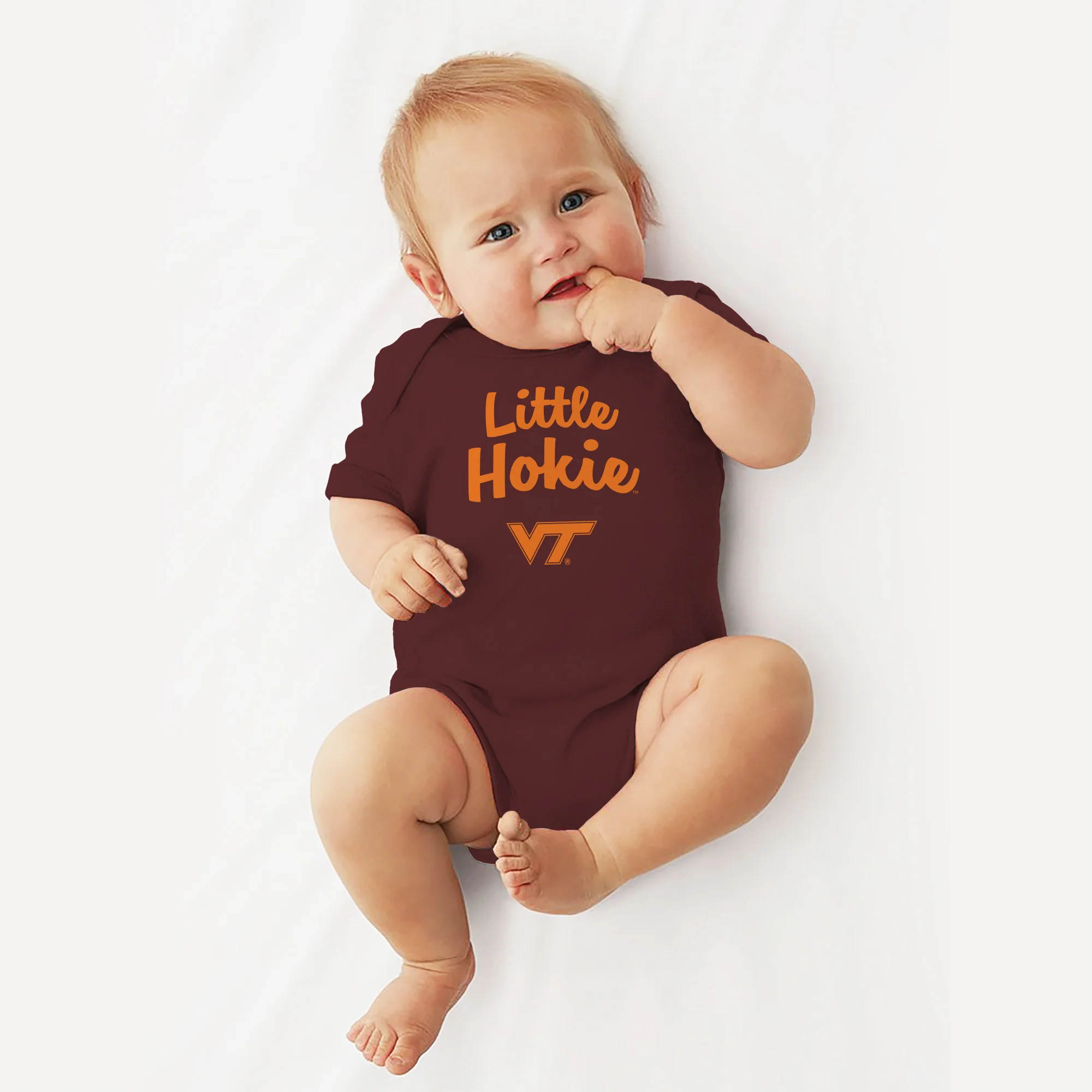 Virginia Tech Little Hokie Creeper - Maroon - Image 3