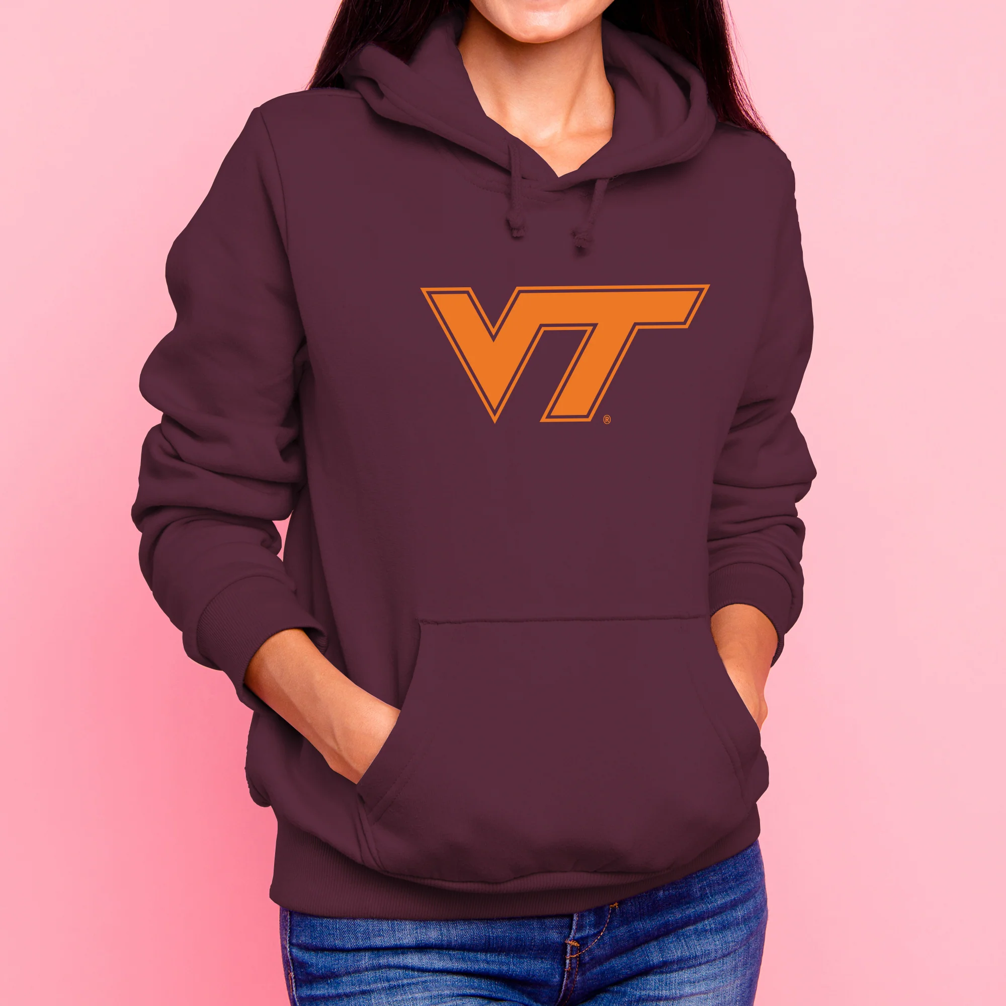Virginia Tech Primary Logo Hoodie - Maroon - Image 4