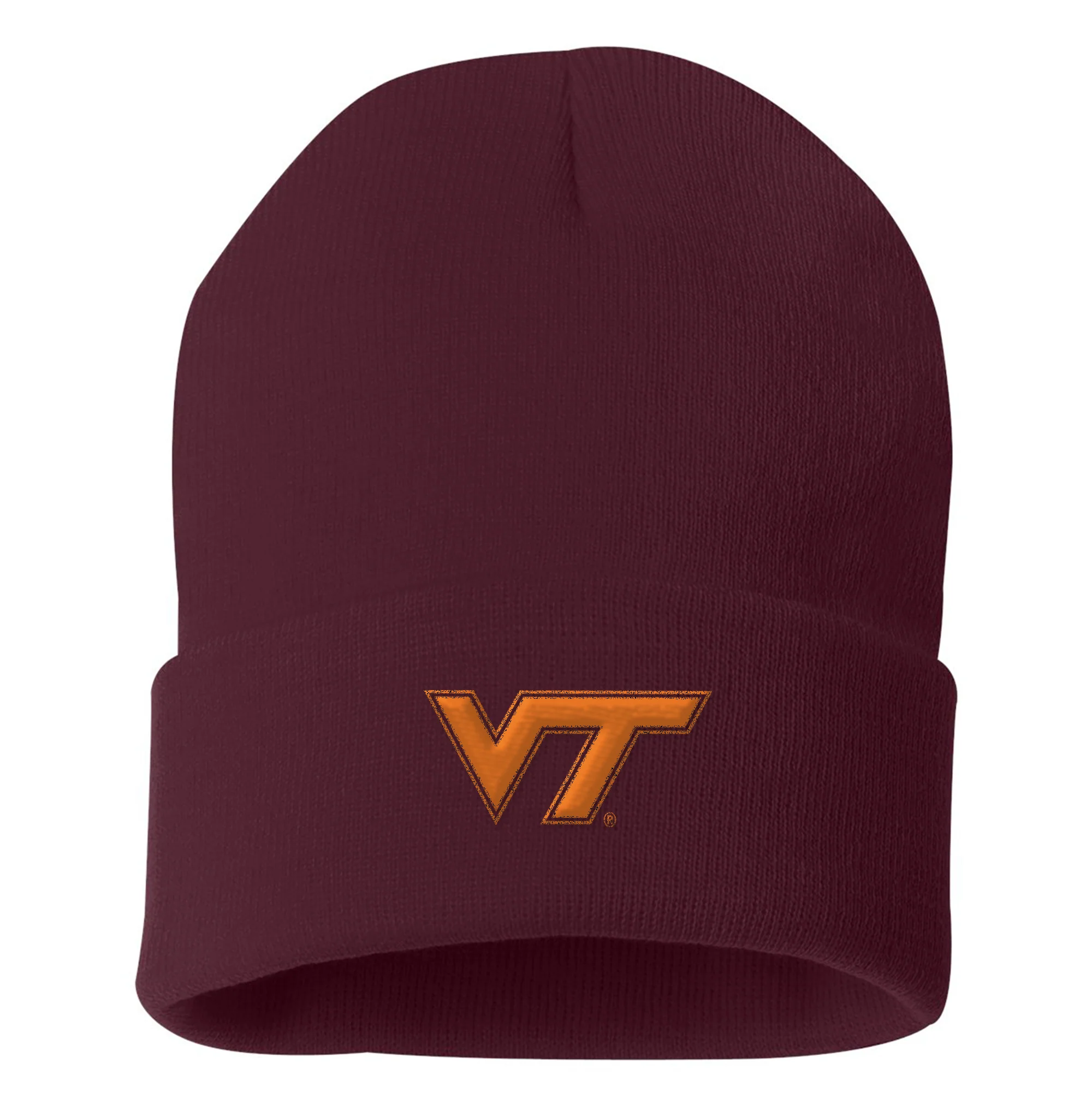 Virginia Tech Primary Logo Solid Knit Cuffed Beanie - Image 2