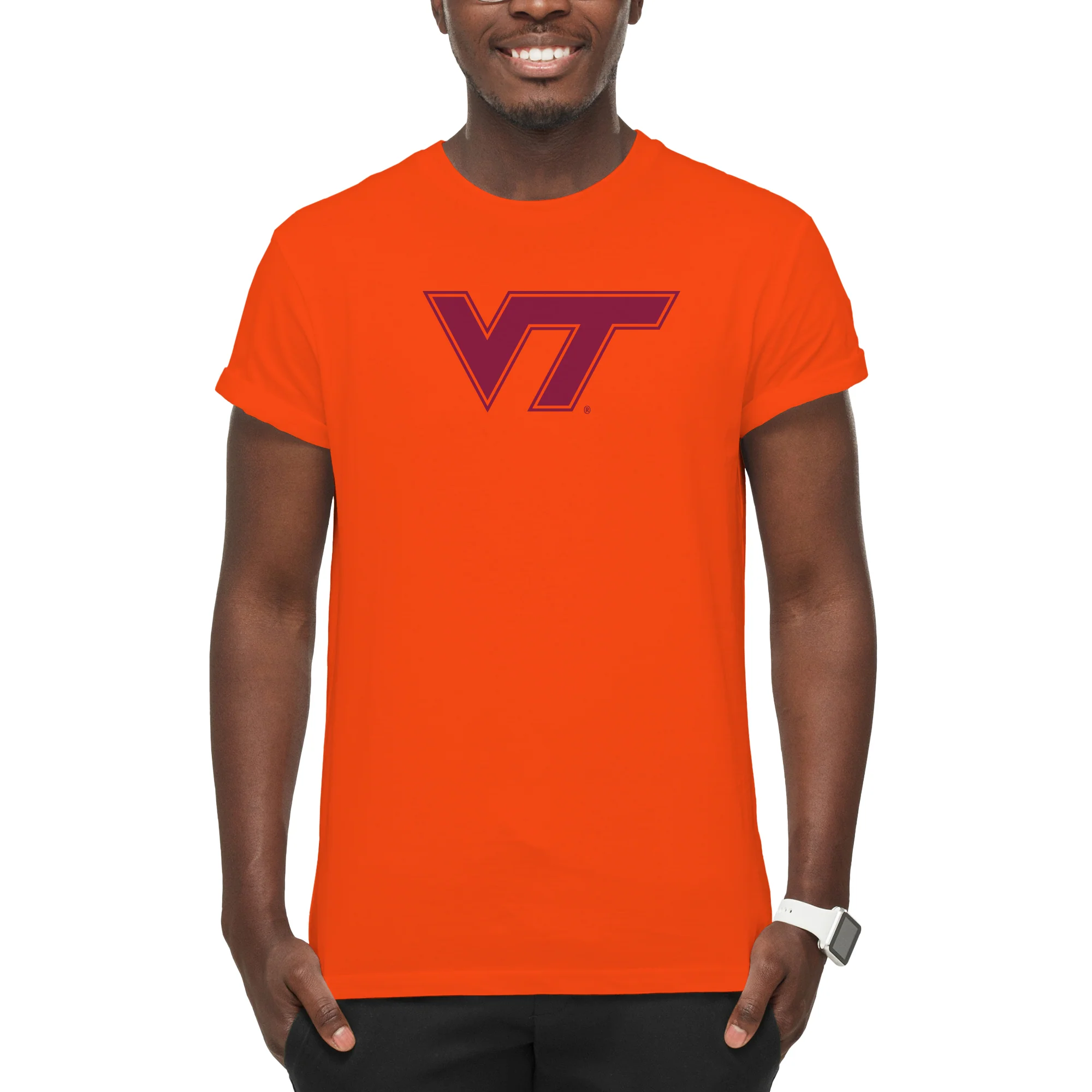 Virginia Tech Primary Logo T-Shirt - Orange - Image 3