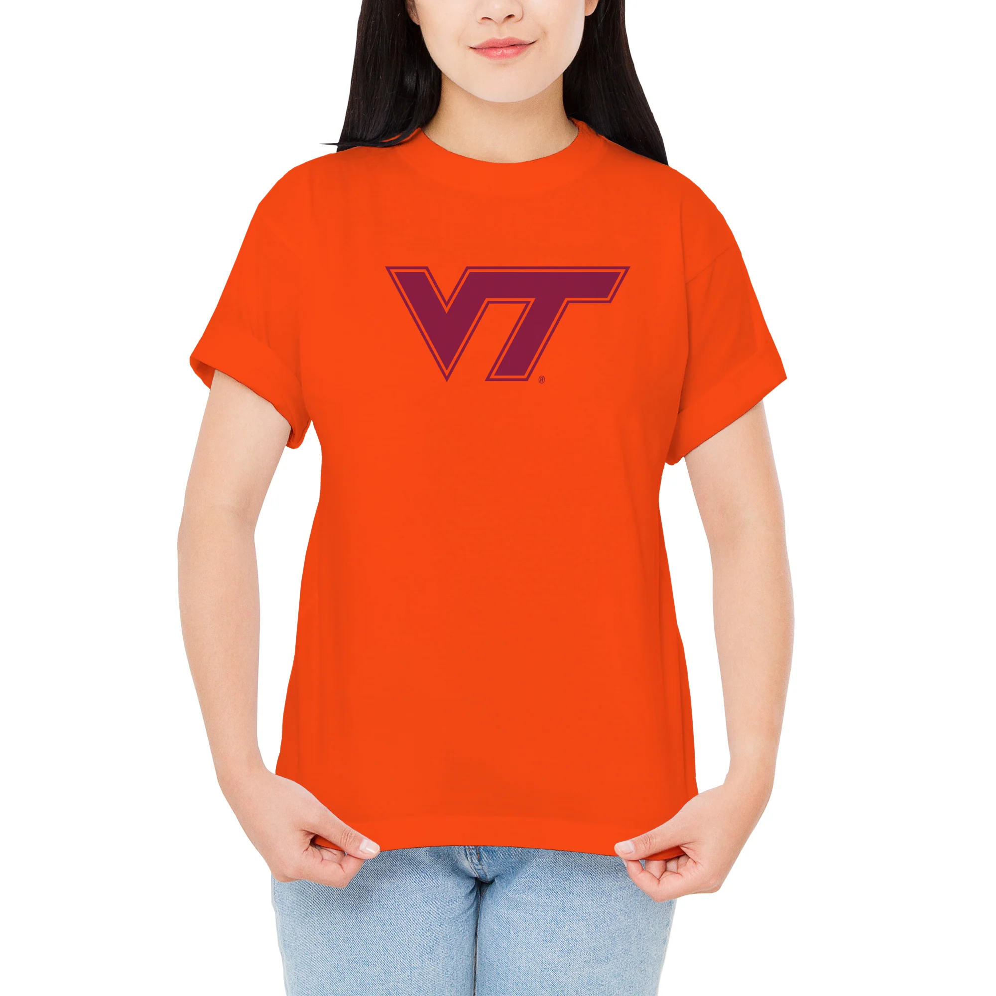 Virginia Tech Primary Logo T-Shirt - Orange - Image 4