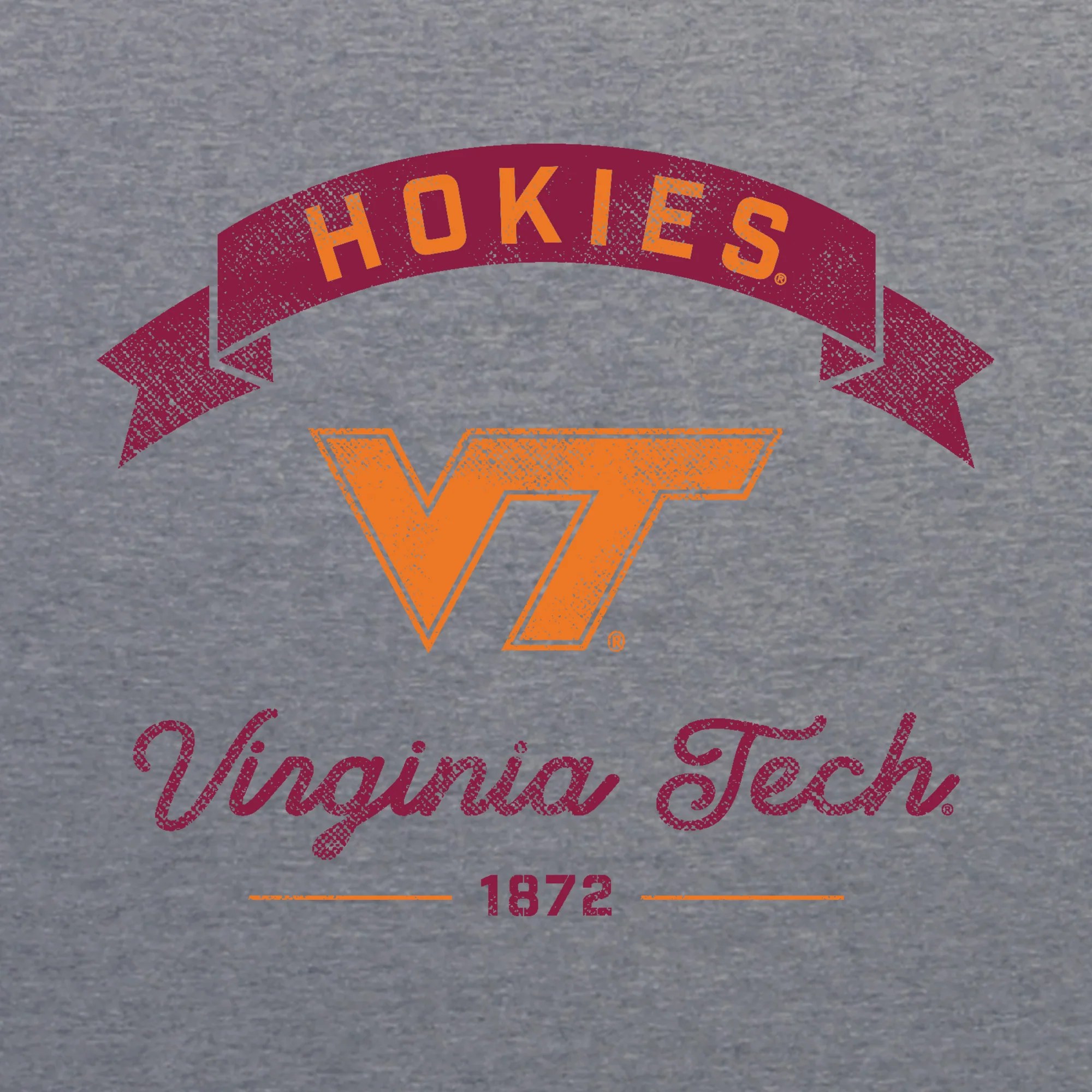 Virginia Tech Ribbon Arc NLA Triblend T-Shirt - Premium Heather - Image 2