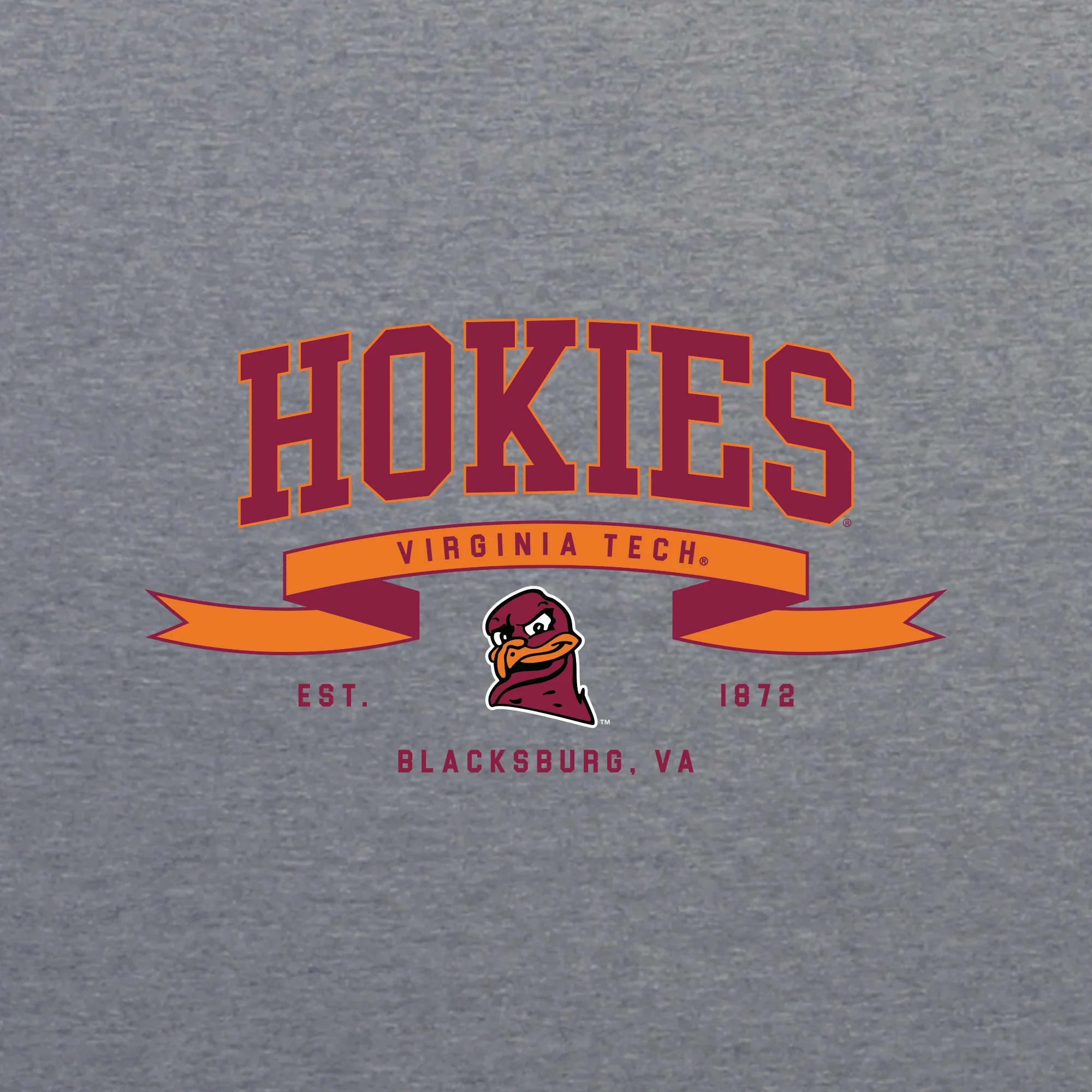 Virginia Tech Ribbon Flight NLA Triblend T-Shirt - Premium Heather - Image 2