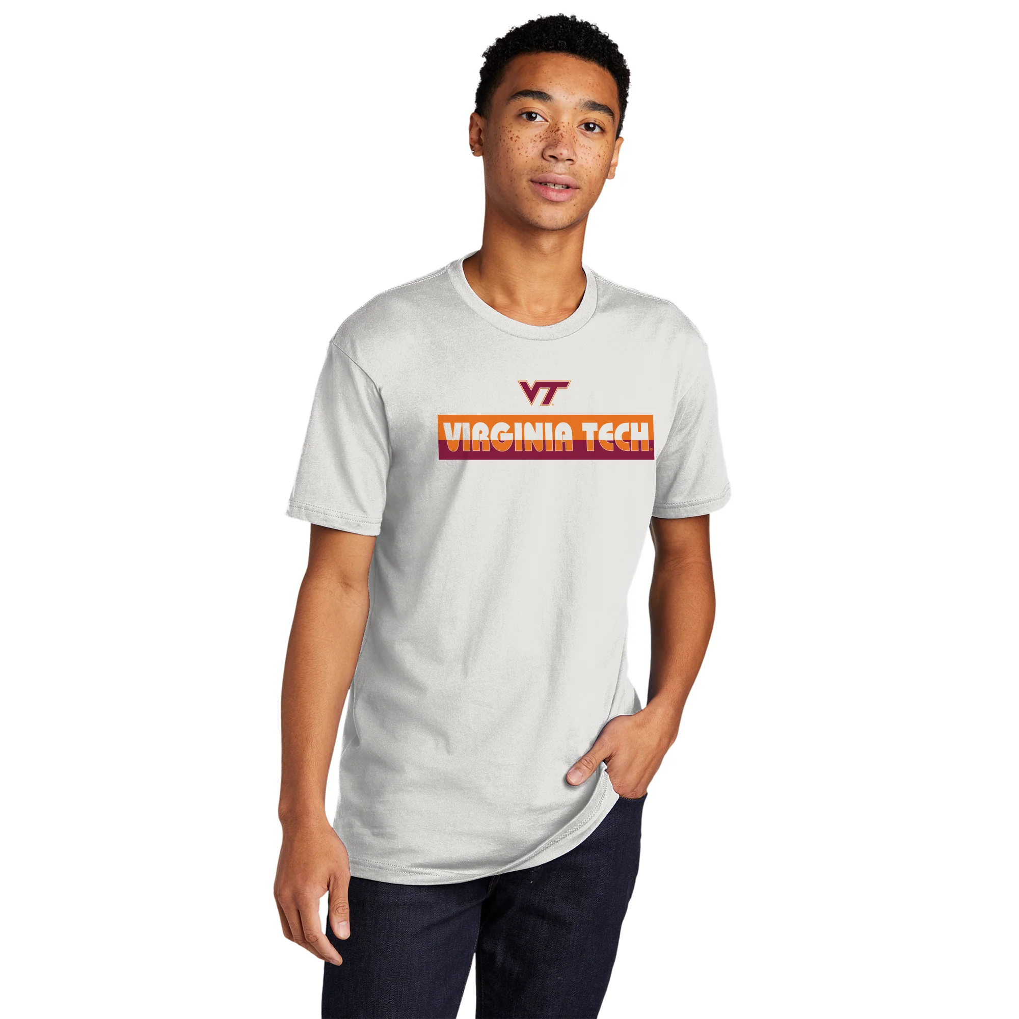 Virginia Tech Split Bar NLA T-Shirt - White - Image 3