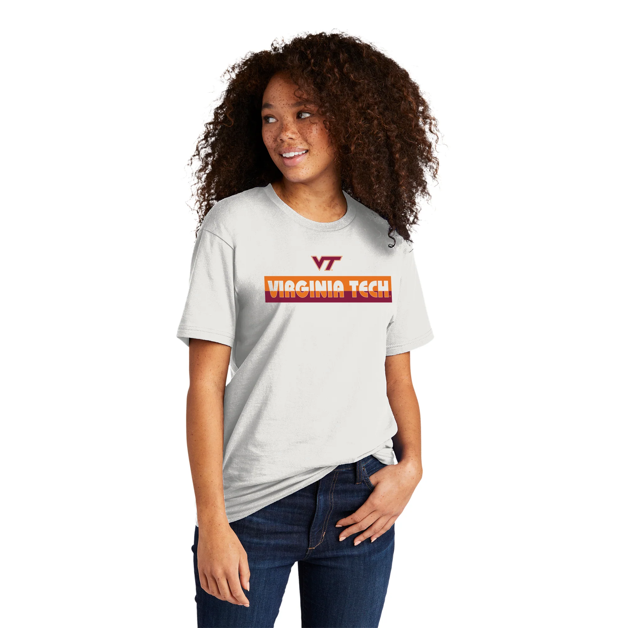 Virginia Tech Split Bar NLA T-Shirt - White - Image 4