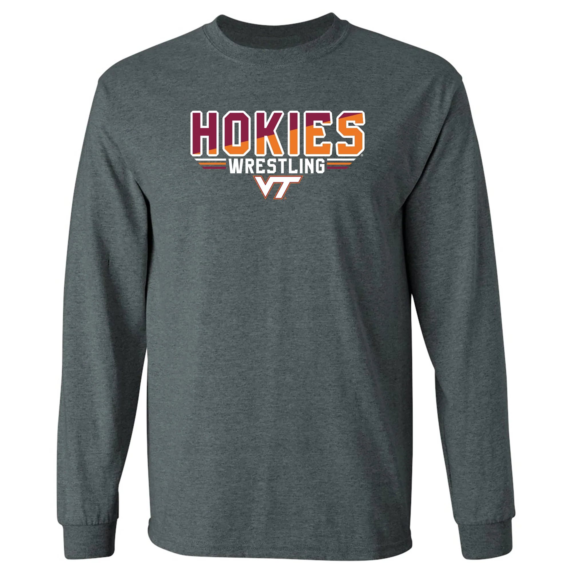 Virginia Tech Wrestling Top Flight Long Sleeve T-Shirt - Dark Heather