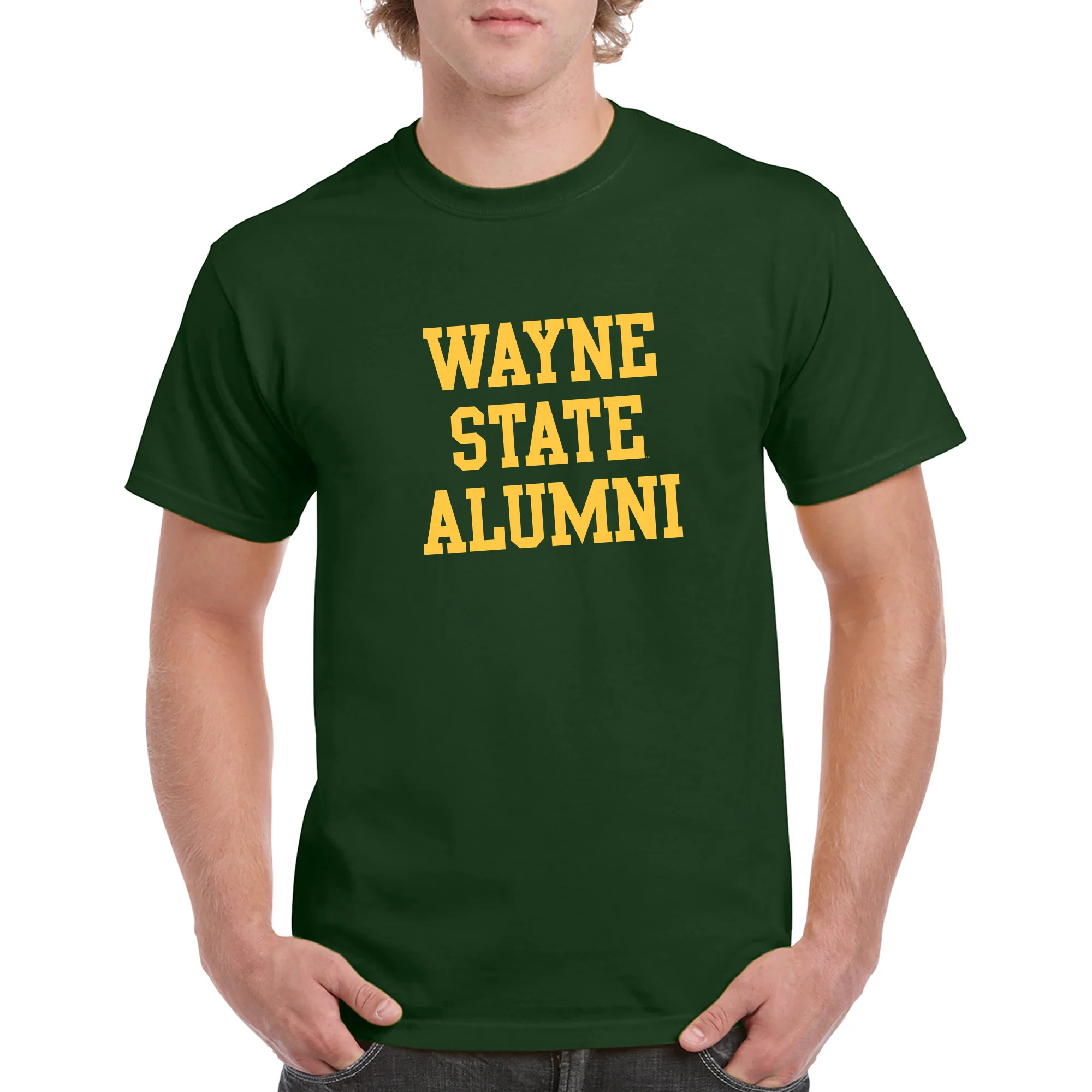 Wayne State University Warriors Alumni Block Short Sleeve T Shirt - Forest - Image 3