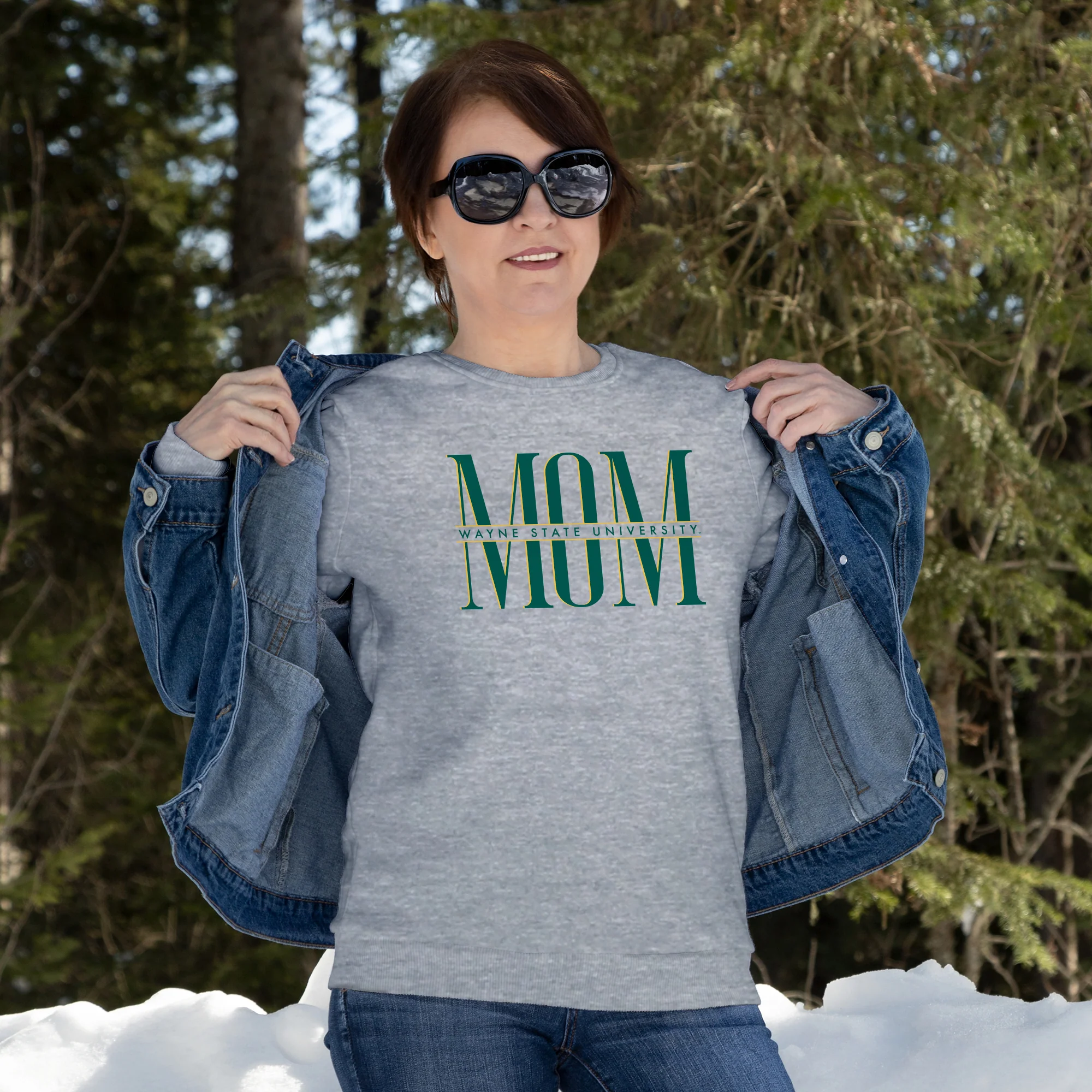 Wayne State Classic Mom Crewneck - Sport Grey - Image 4