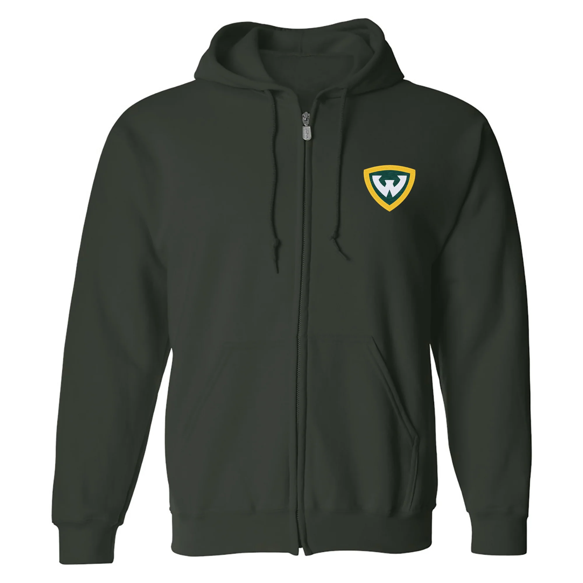 Wayne State Primary Logo EMB Full Zip Hoodie