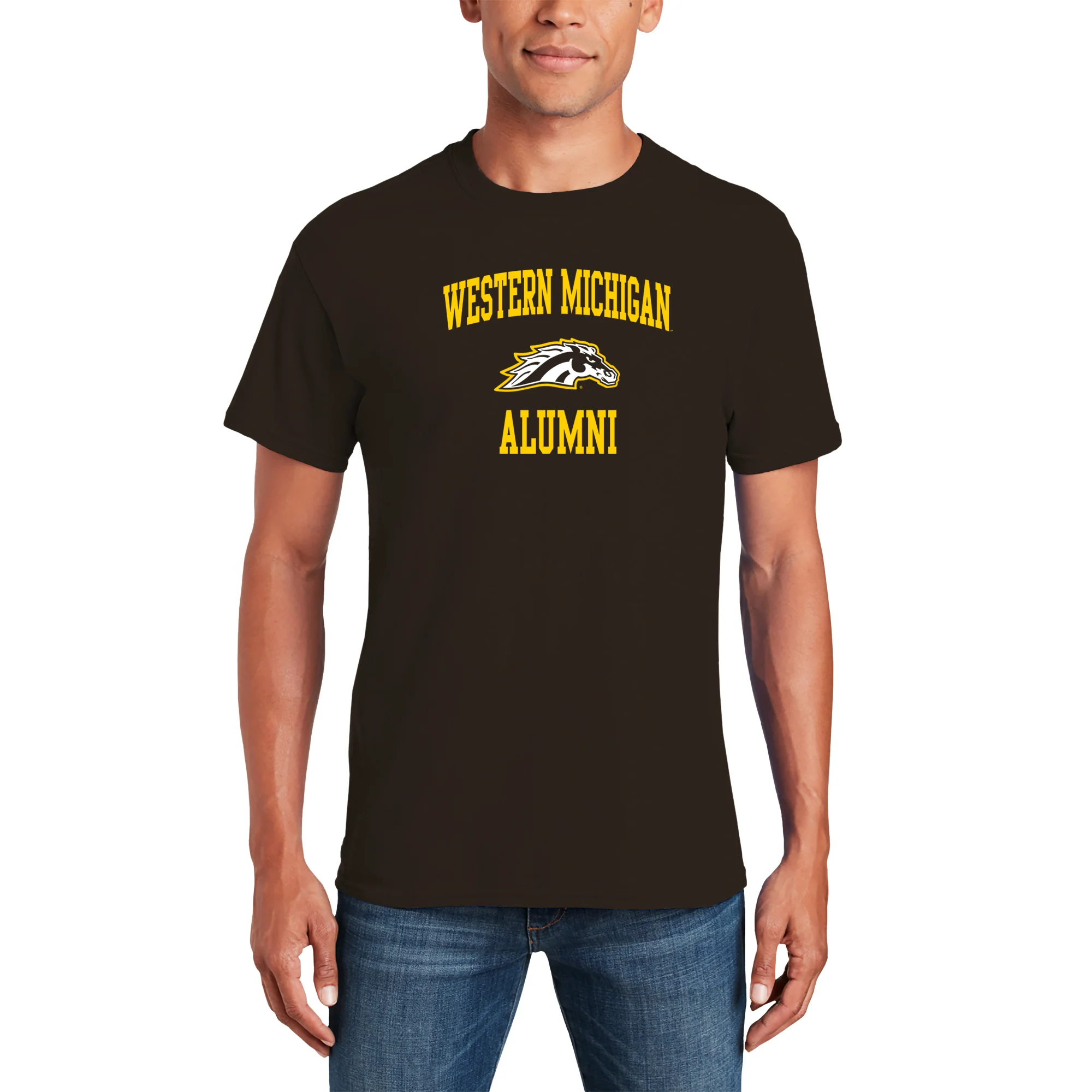 Western Michigan Arch Logo Alumni T-Shirt - Dark Chocolate - Image 3