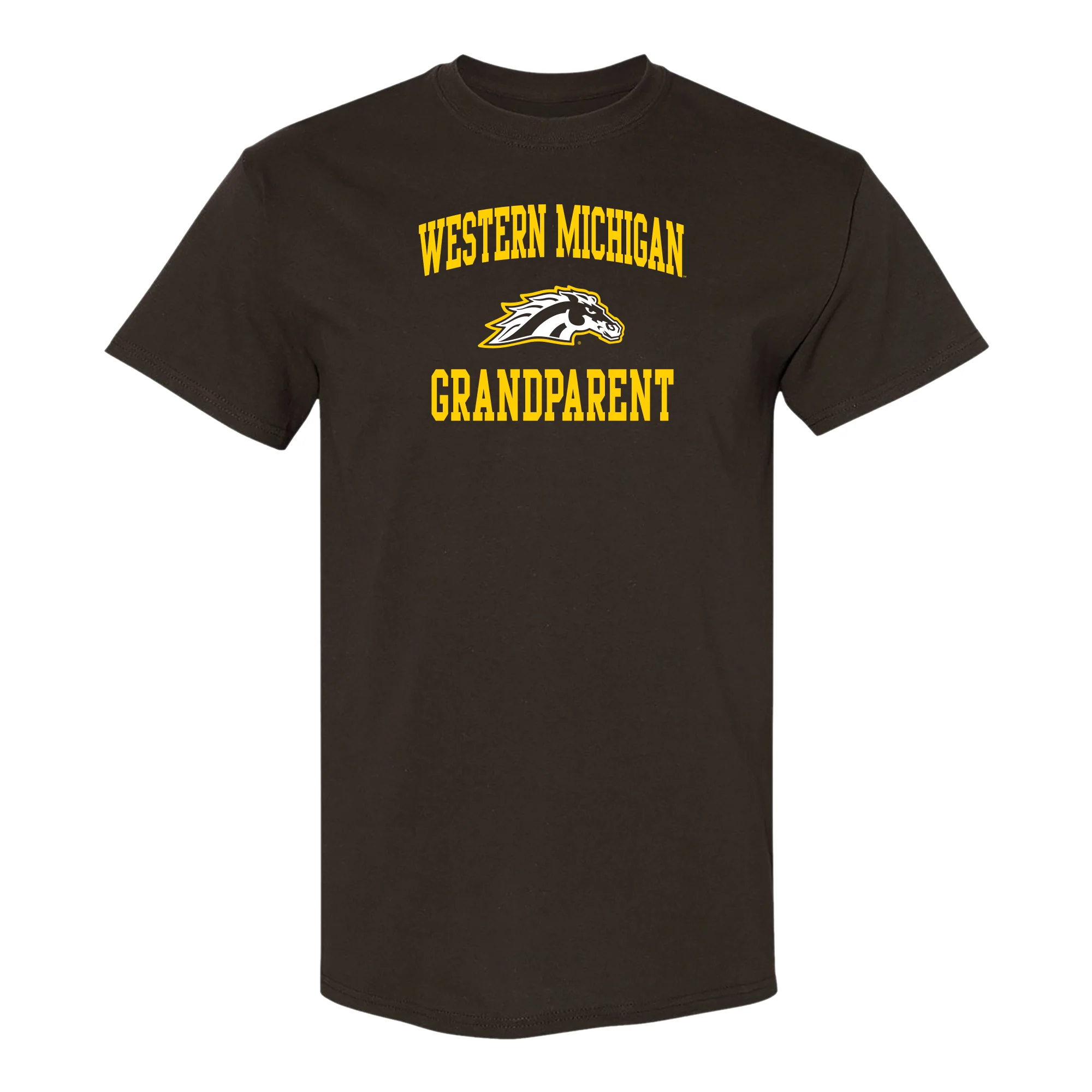 Western Michigan Arch Logo Grandparent T-Shirt - Dark Chocolate