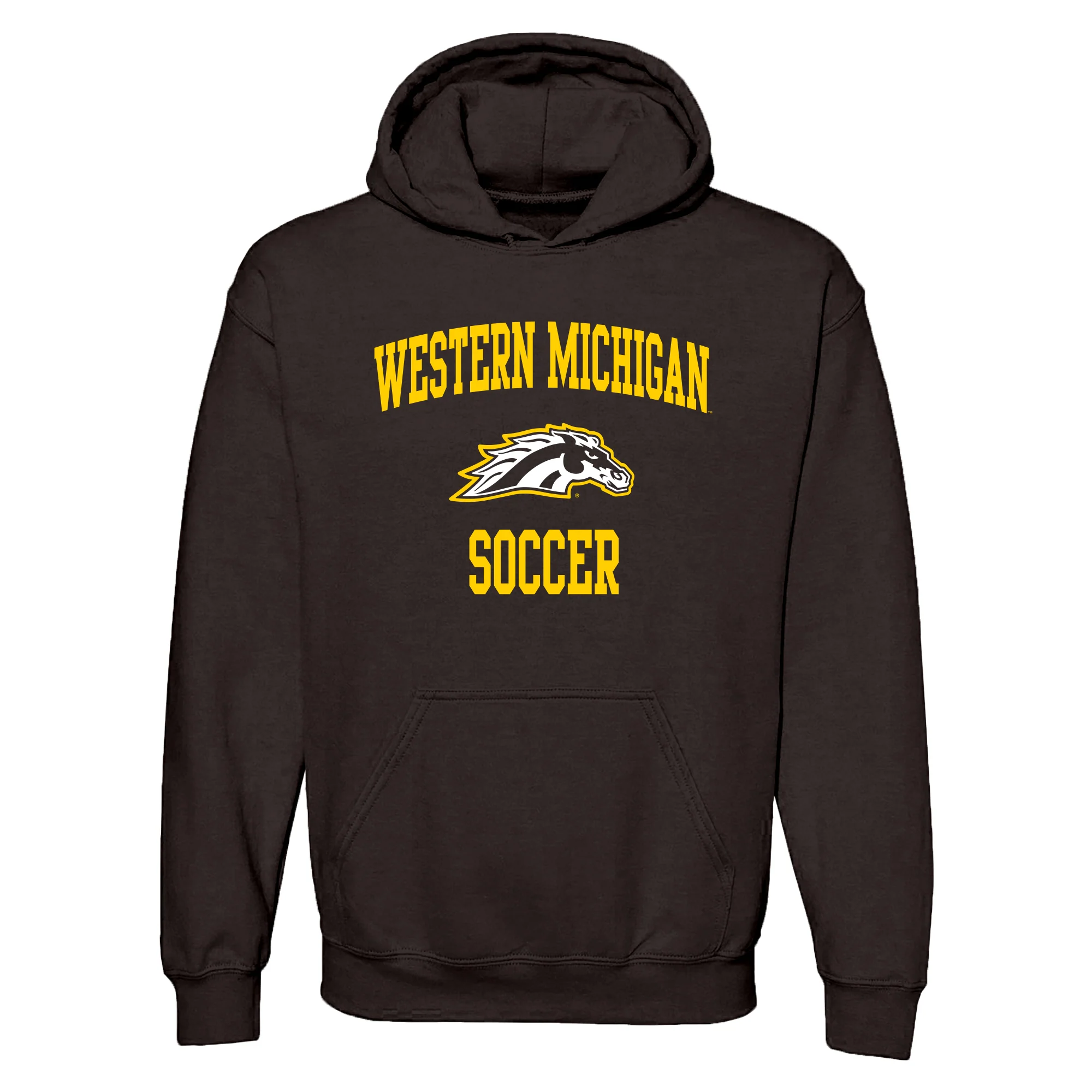 Western Michigan Arch Logo Soccer Hoodie - Dark Chocolate