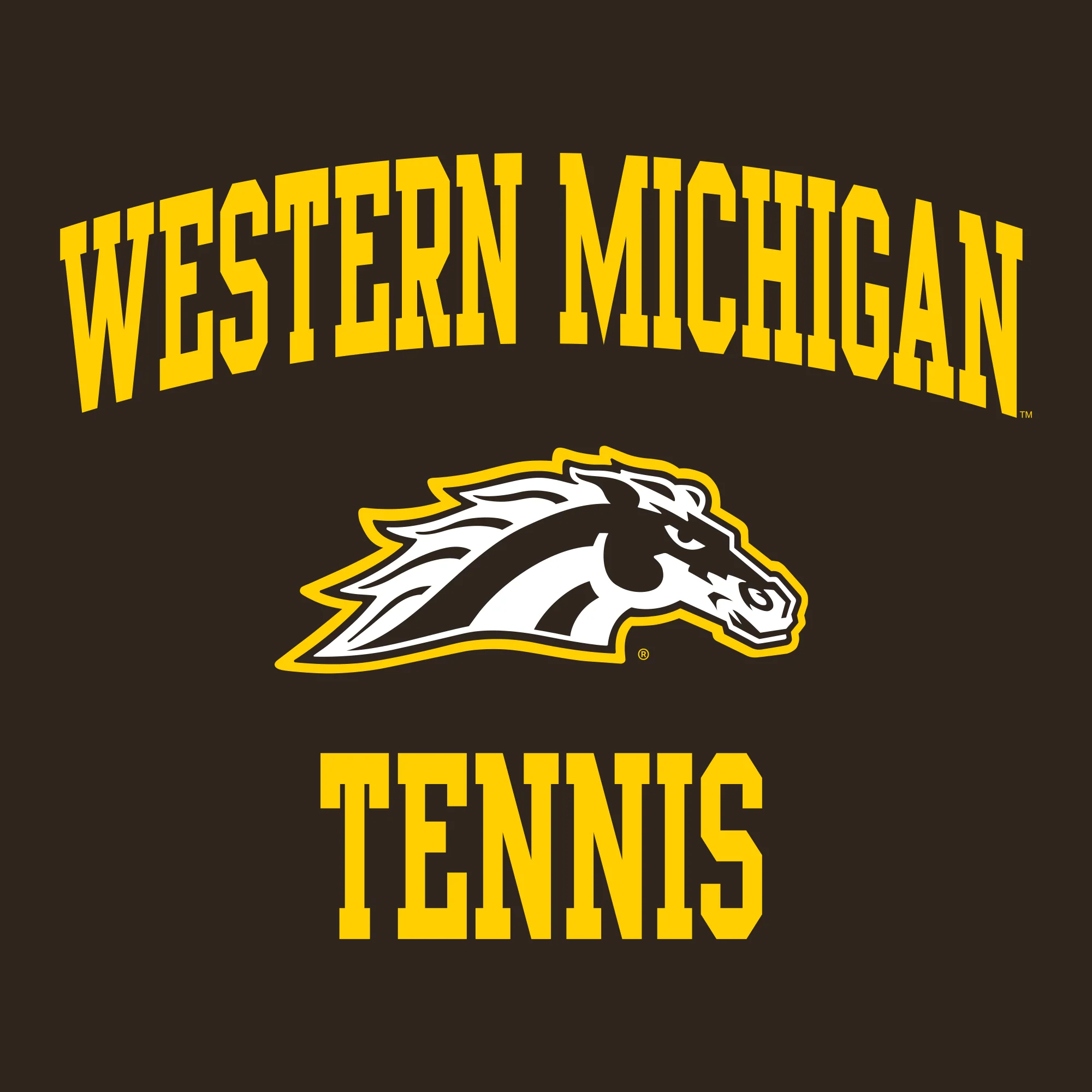 Western Michigan Arch Logo Tennis Hoodie - Dark Chocolate - Image 2