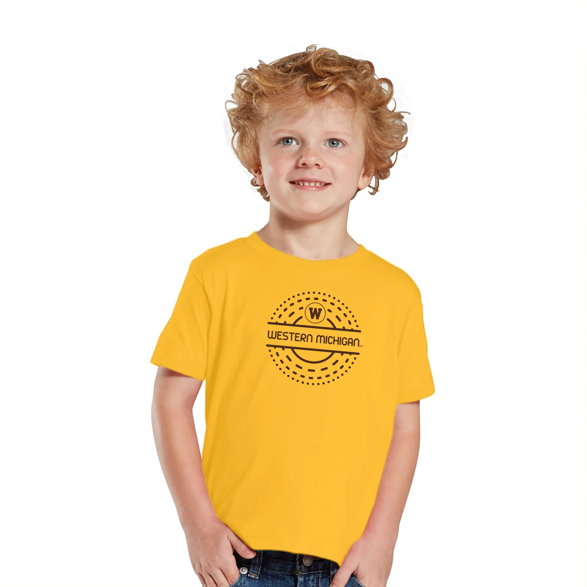 Western Michigan Sunny Circle Toddler T-Shirt - Gold - Image 3