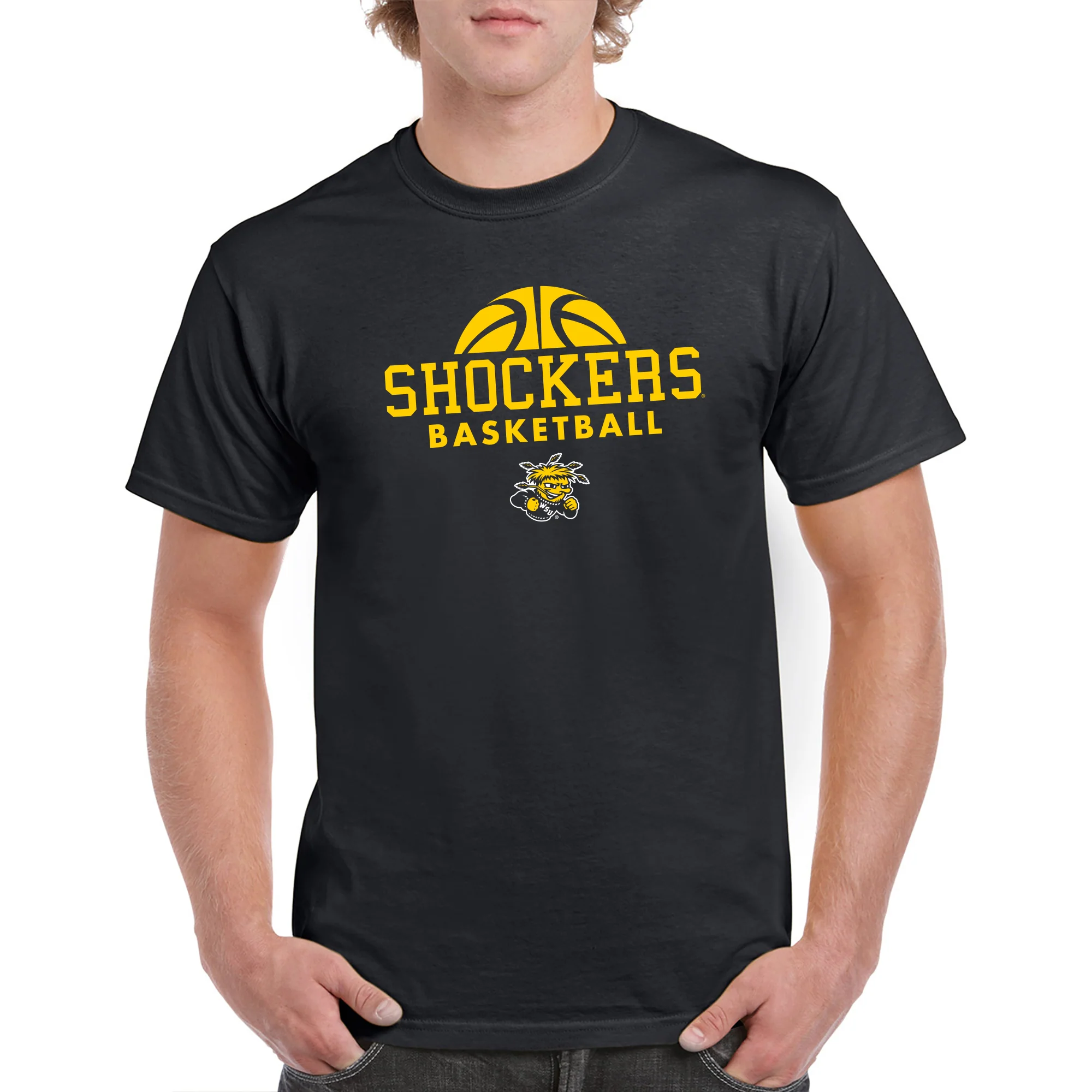 Wichita State University Shockers Basketball Hype Short Sleeve T Shirt - Black - Image 3