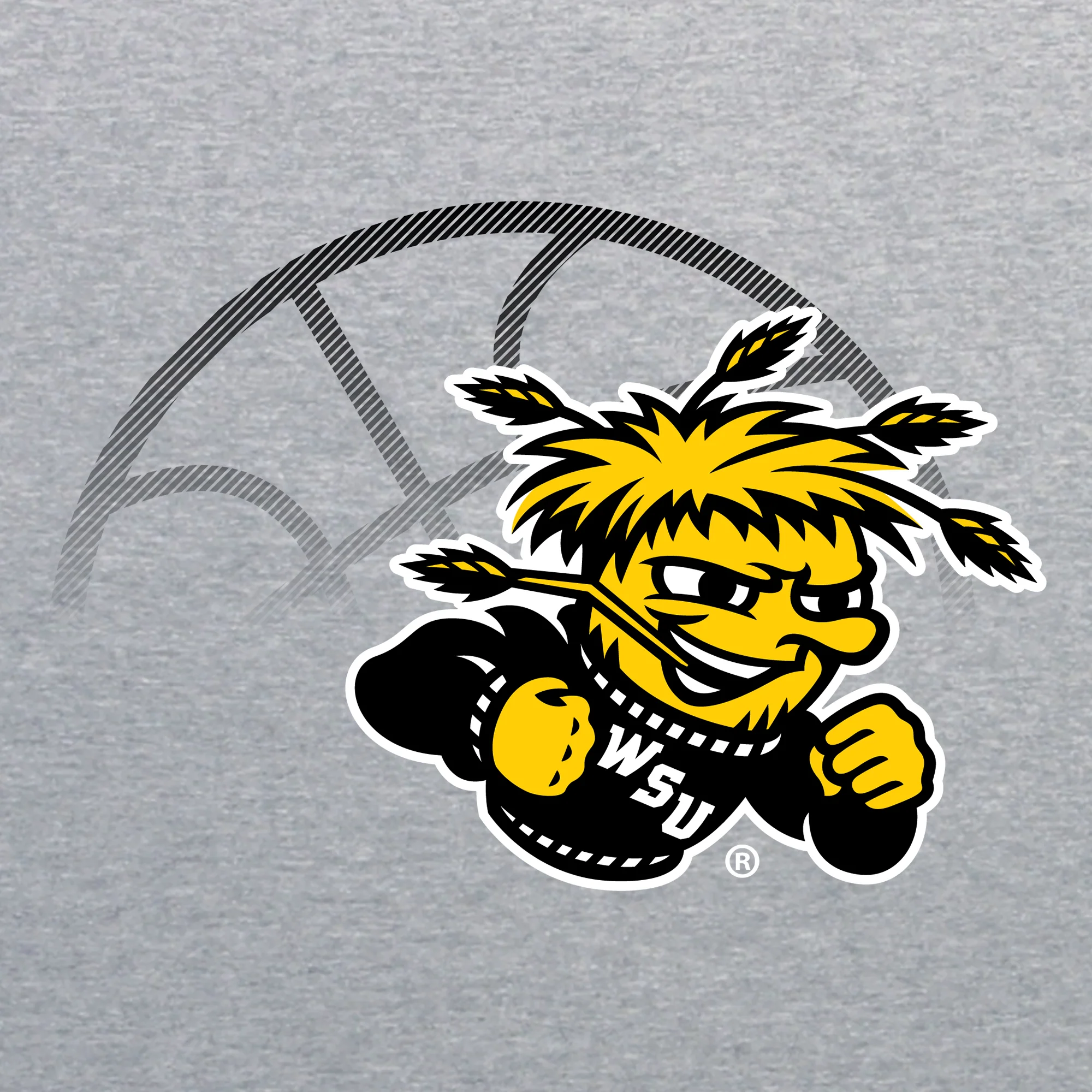 Wichita State University Shockers Fading Basketball Canvas Triblend T-Shirt - Athletic Grey - Image 2