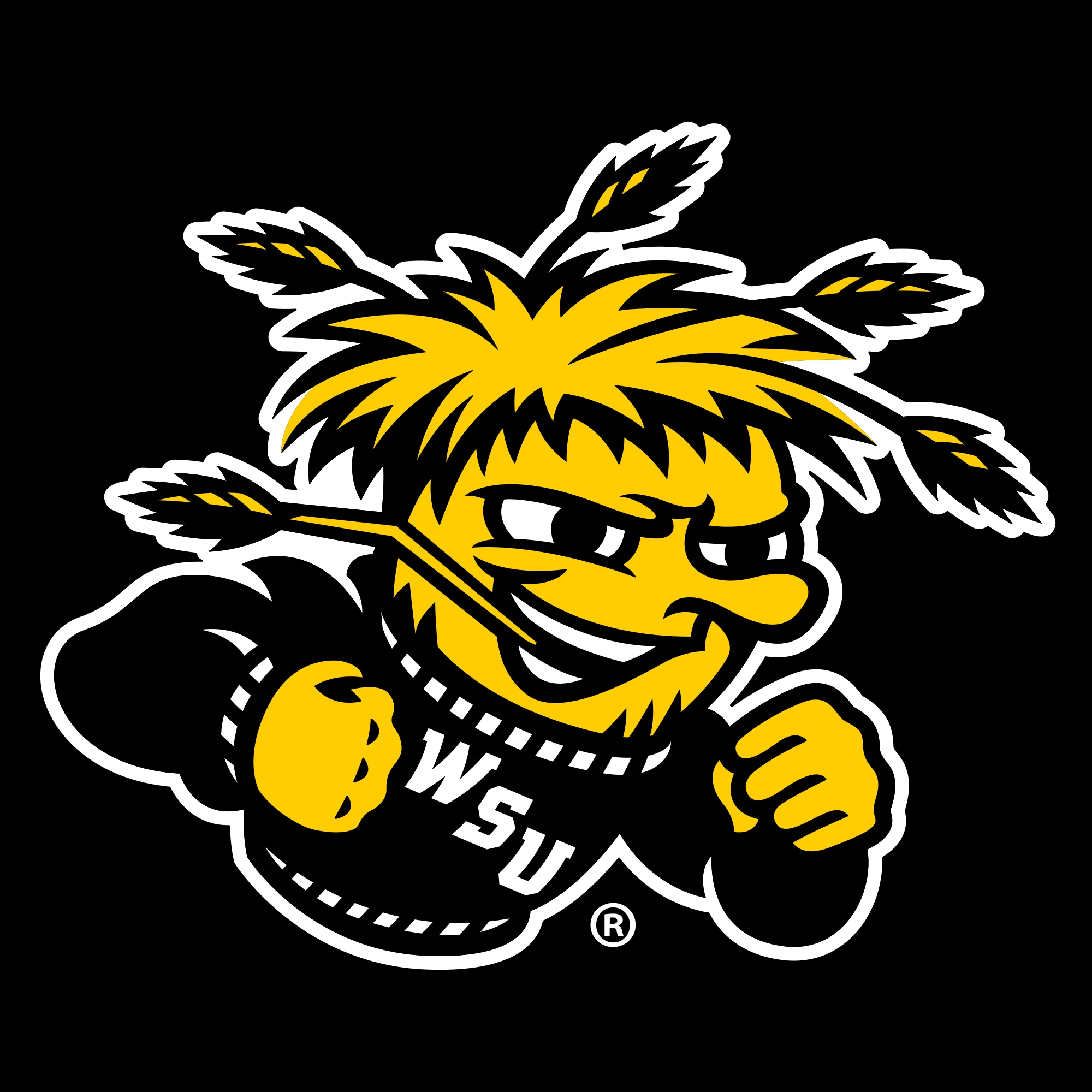 Wichita State University Shockers Primary Logo Left Chest Full Zip Hoodie - Black - Image 2