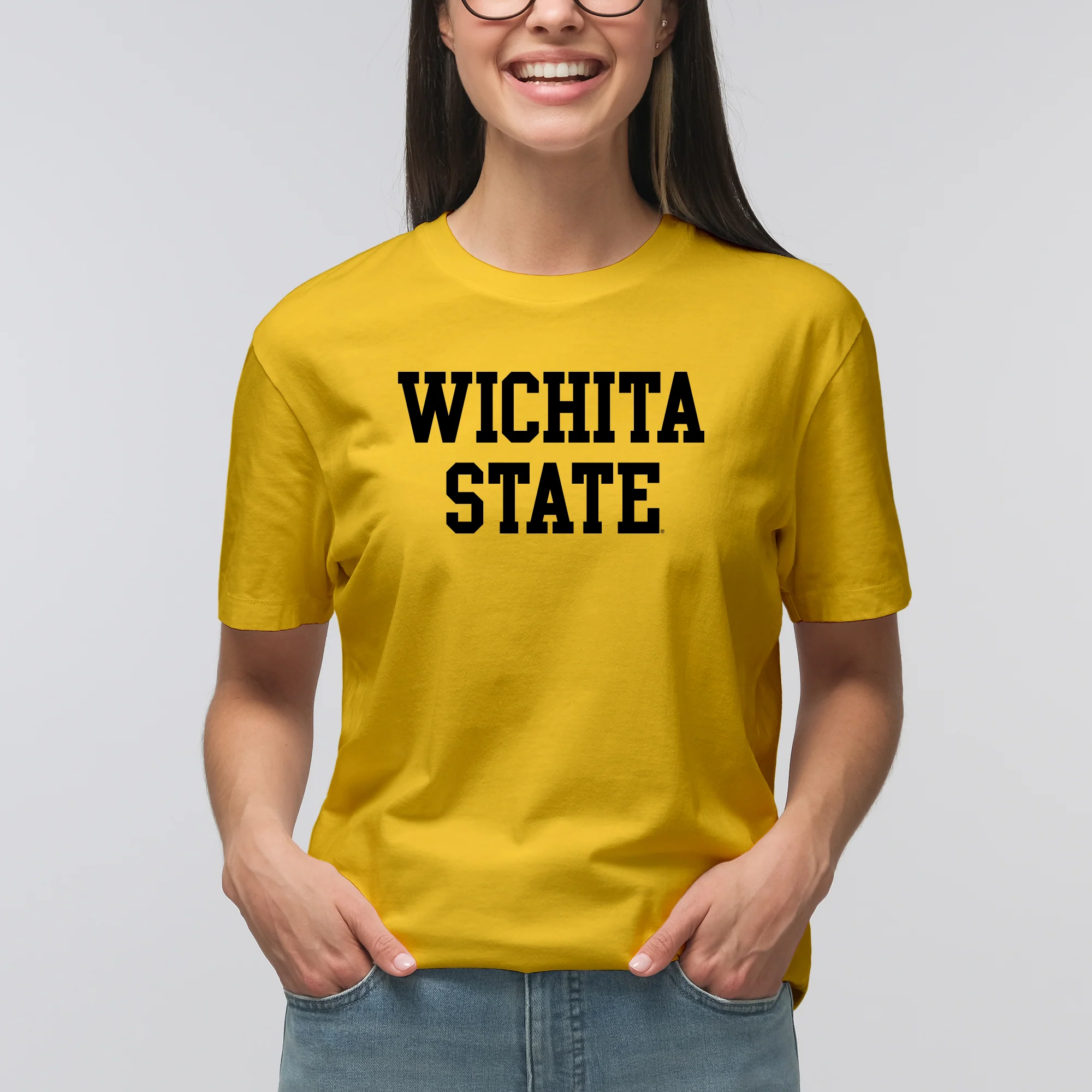 Wichita State University Shockers Basic Block Short Sleeve T-Shirt - Daisy - Image 4