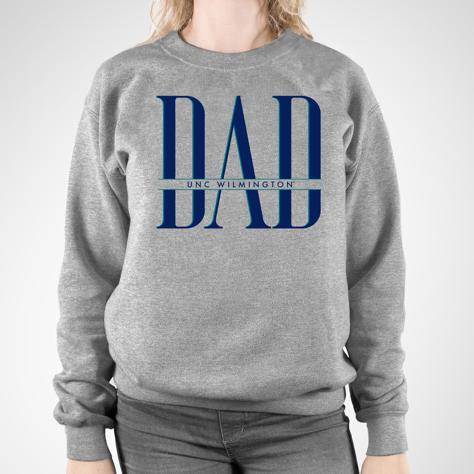 Wilmington Seahawks Classic Dad Crewneck Sweatshirt - Sport Grey - Image 4