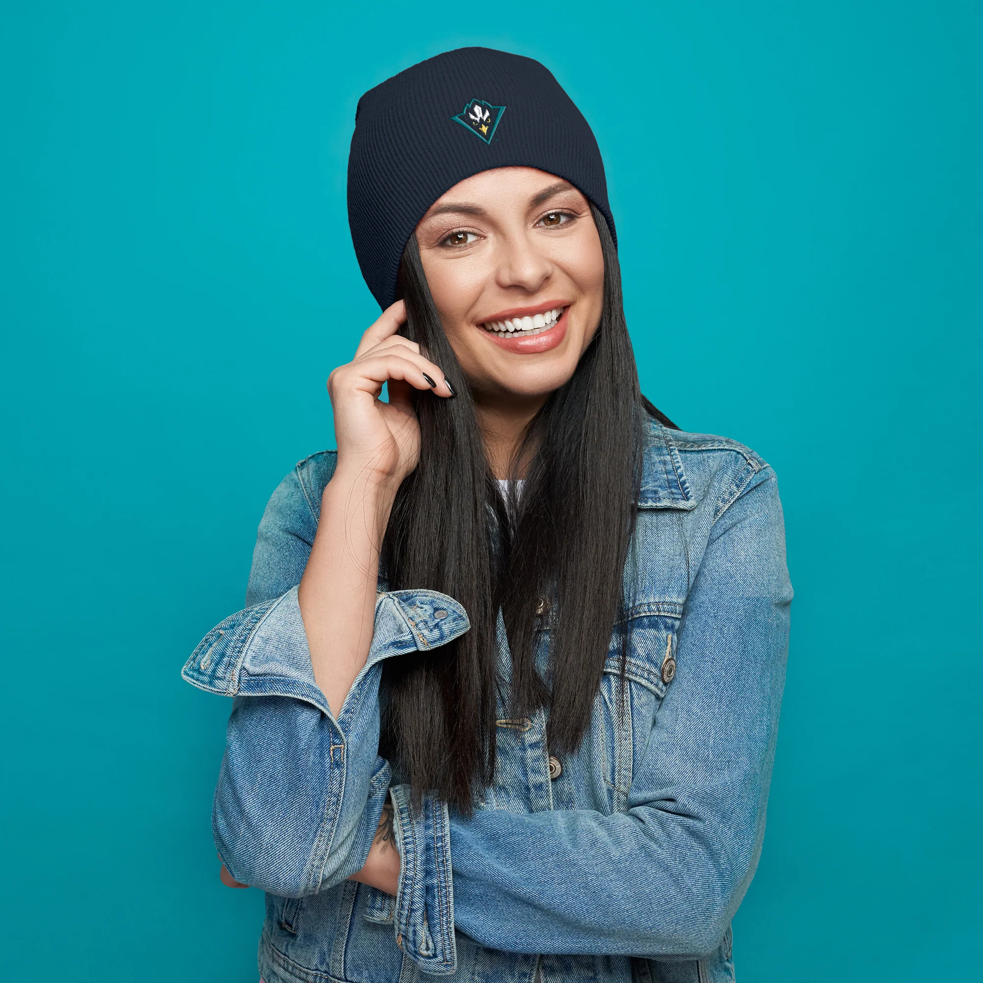 Wilmington Seahawks Primary Logo Beanie - Navy - Image 3