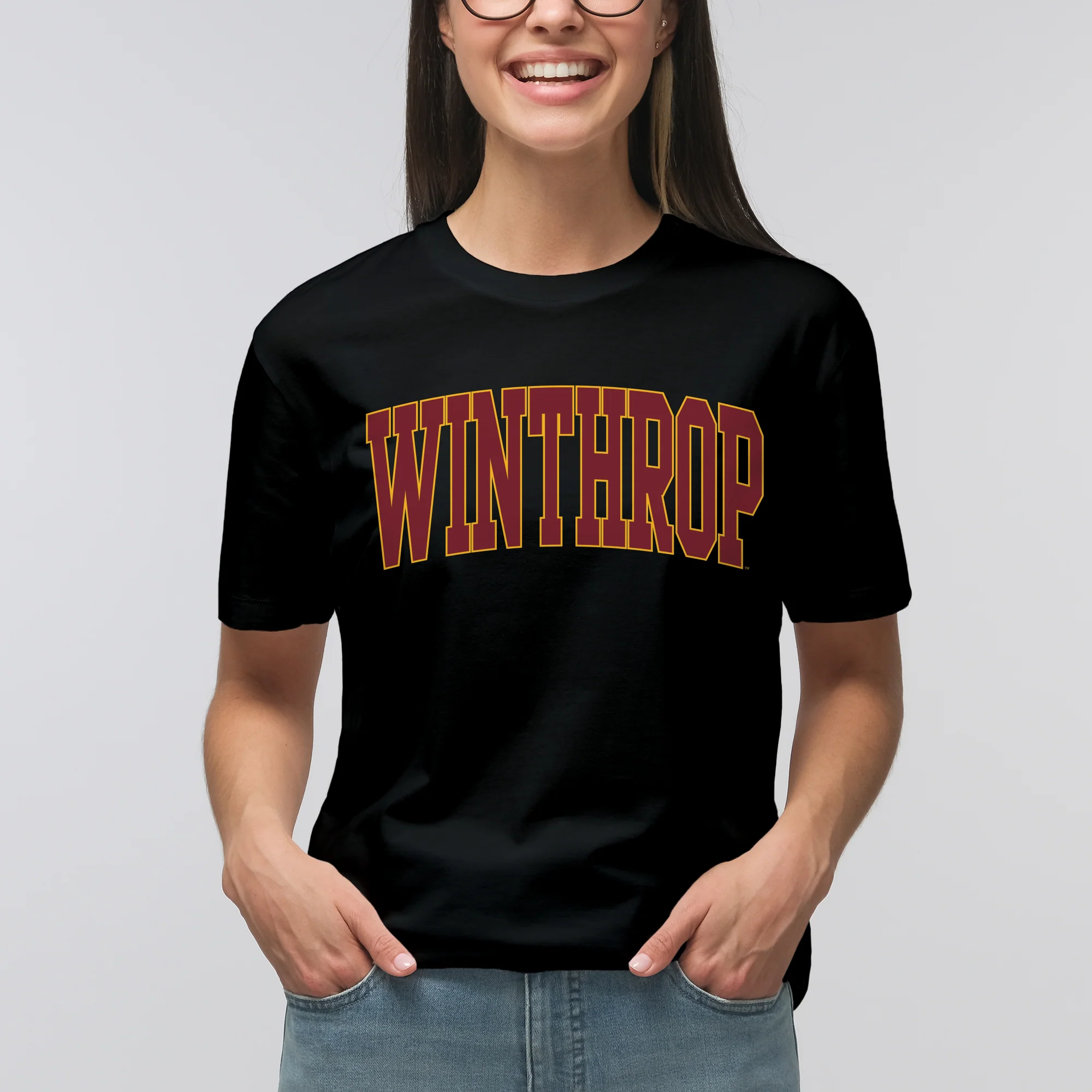 Winthrop Eagles Mega Arch T-Shirt - Black - Image 4
