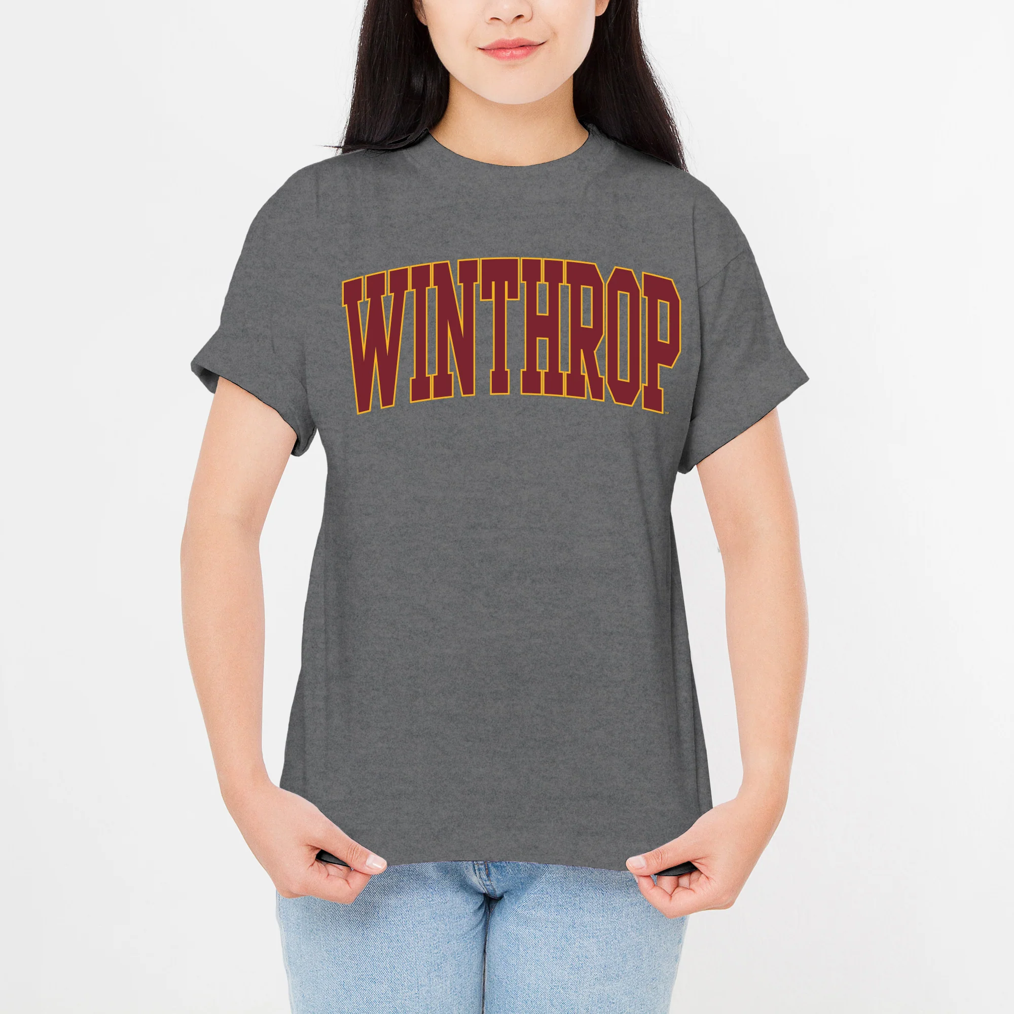 Winthrop Eagles Mega Arch T-Shirt - Graphite Heather - Image 4