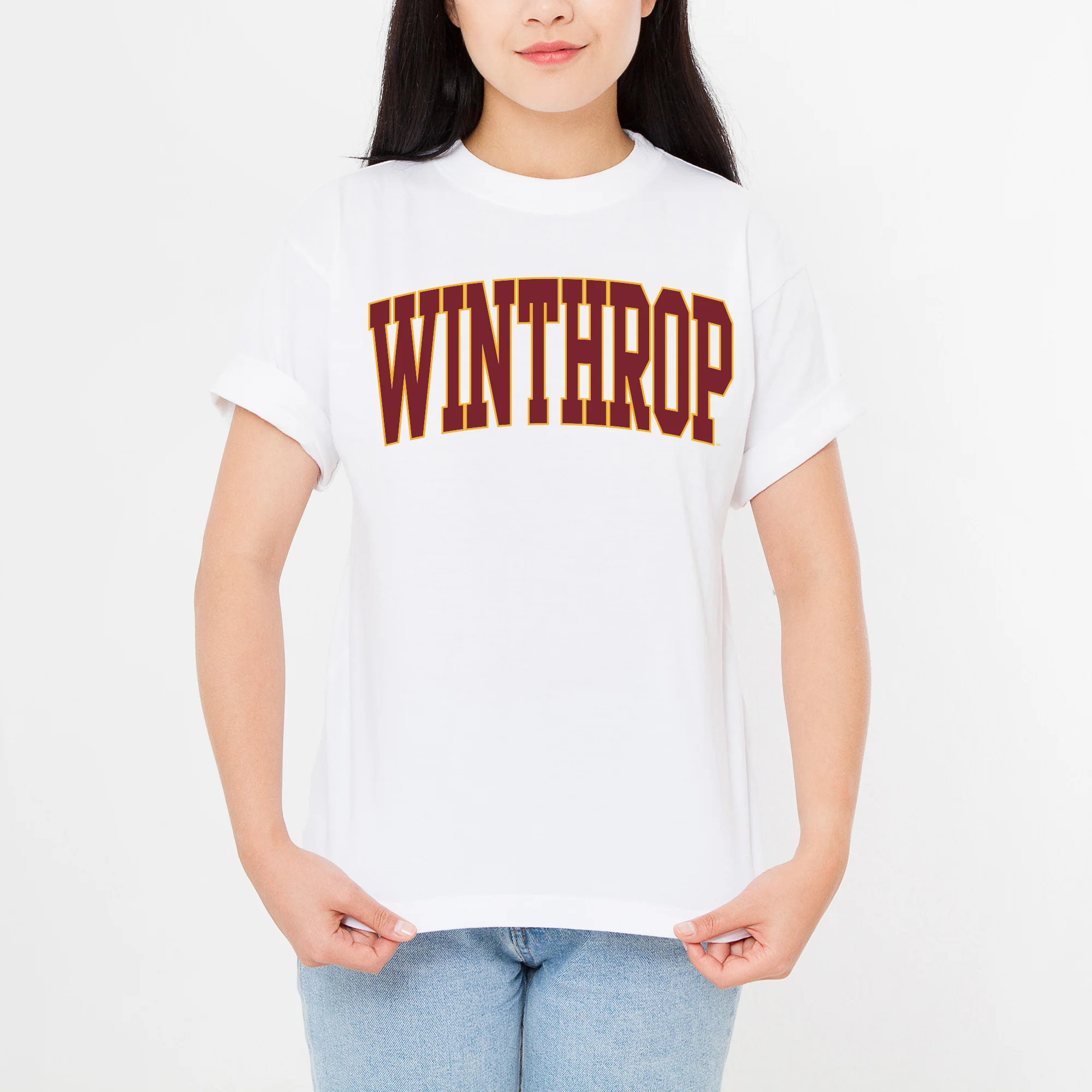 Winthrop Eagles Mega Arch T-Shirt - White - Image 4