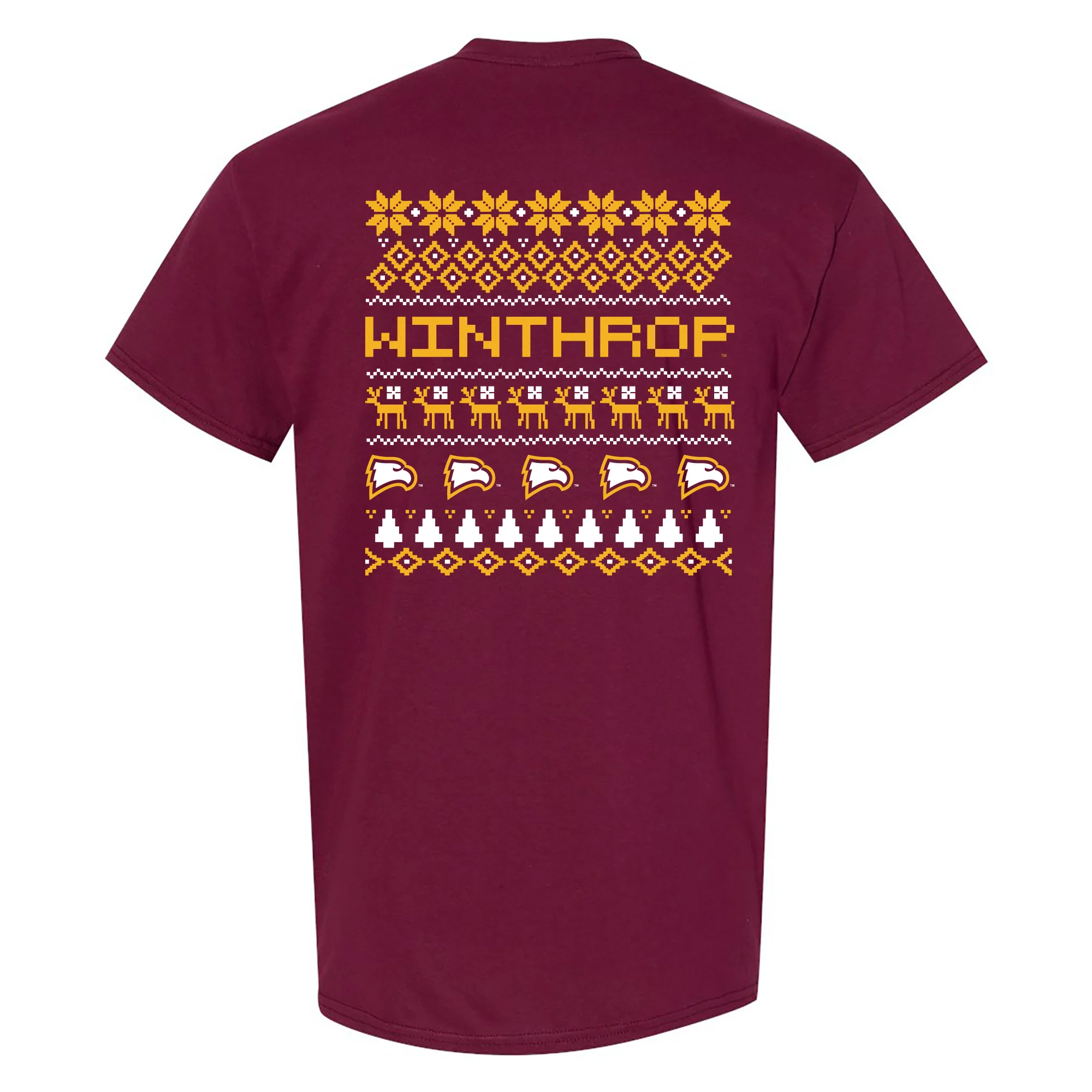 Winthrop Holiday Sweater T-Shirt - Maroon - Image 3