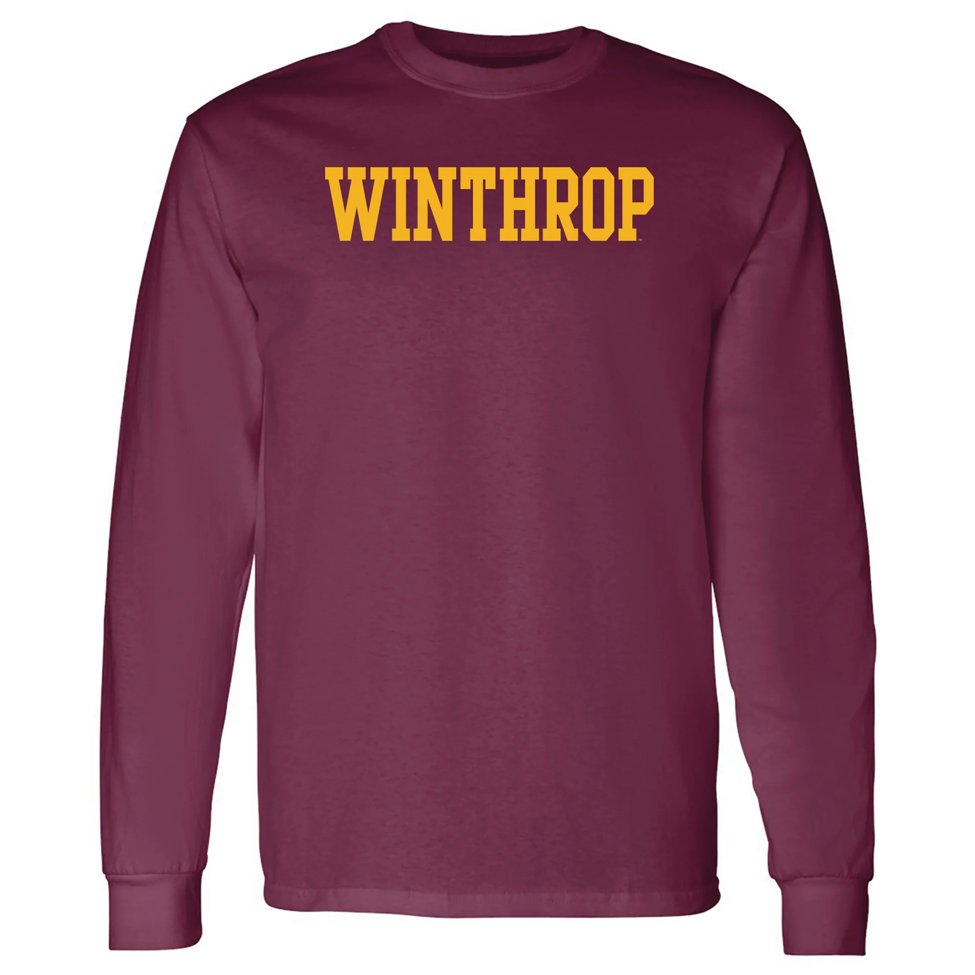 Winthrop University Eagles Basic Block Long Sleeve T Shirt - Maroon