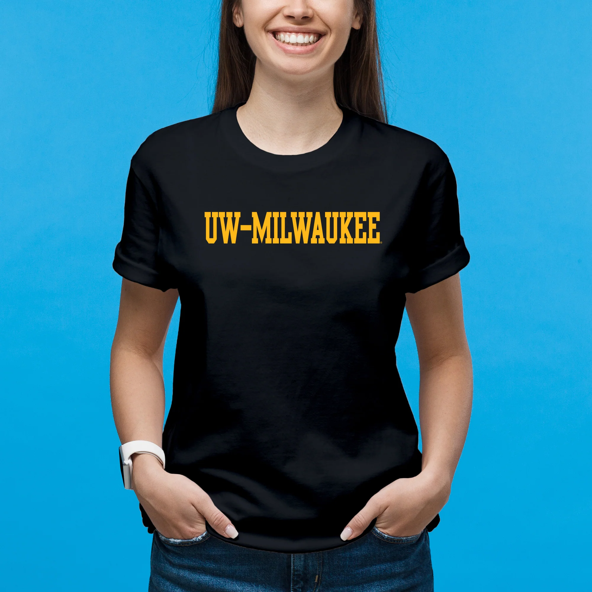 Wisconsin-Milwaukee Panthers Basic Block T Shirt - Black - Image 4