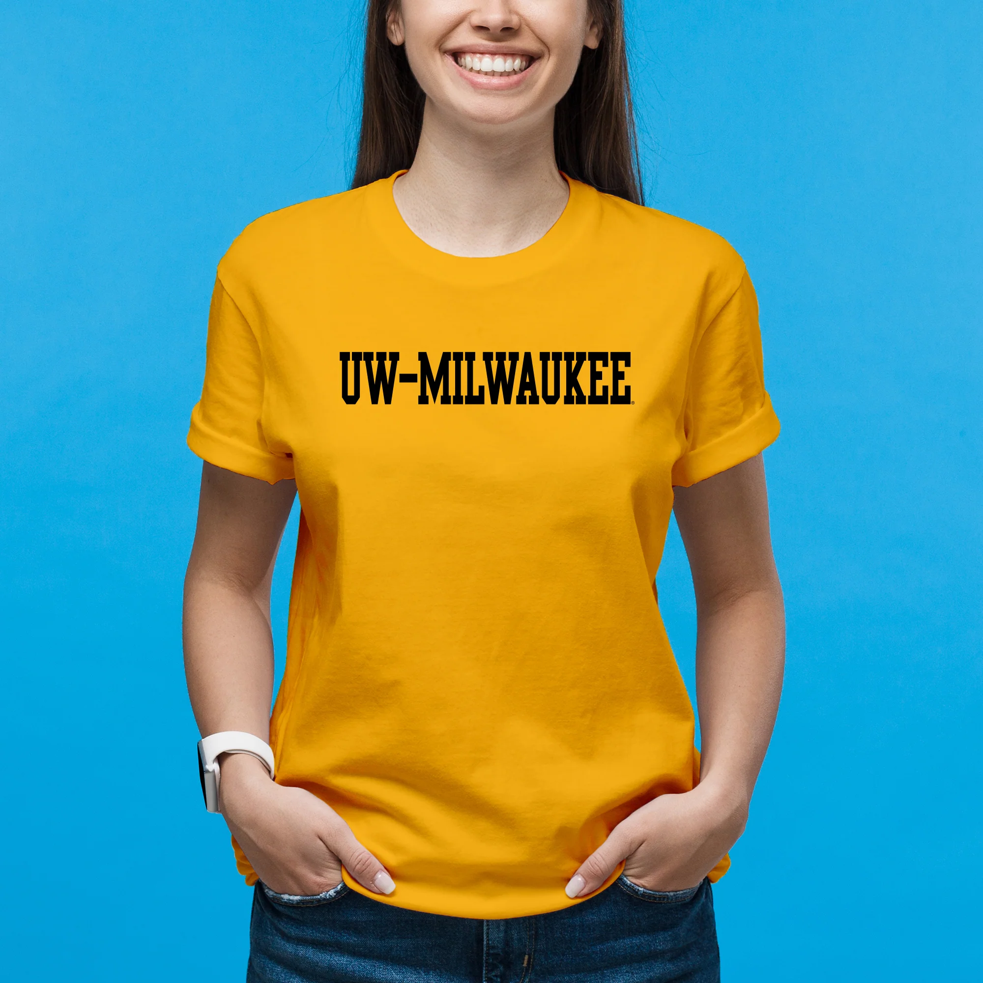 Wisconsin-Milwaukee Panthers Basic Block T Shirt - Gold - Image 4
