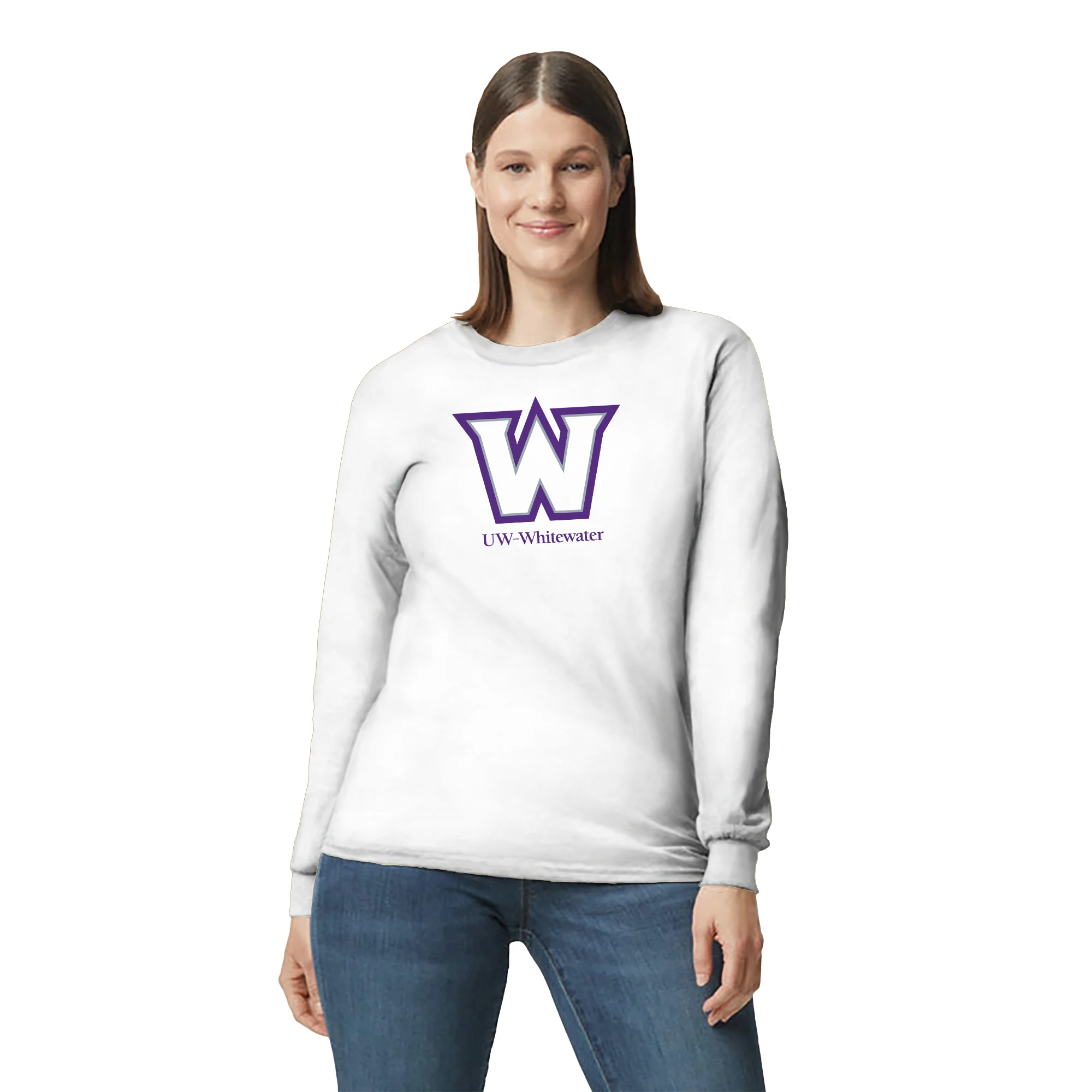 Wisconsin-Whitewater Warhawks Secondary Logo Long Sleeve T-Shirt - White - Image 4