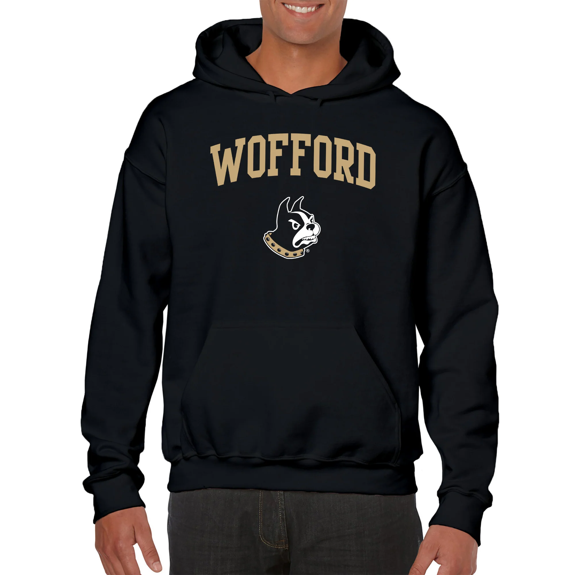Wofford College Terriers Arch Logo Hoodie - Black - Image 3