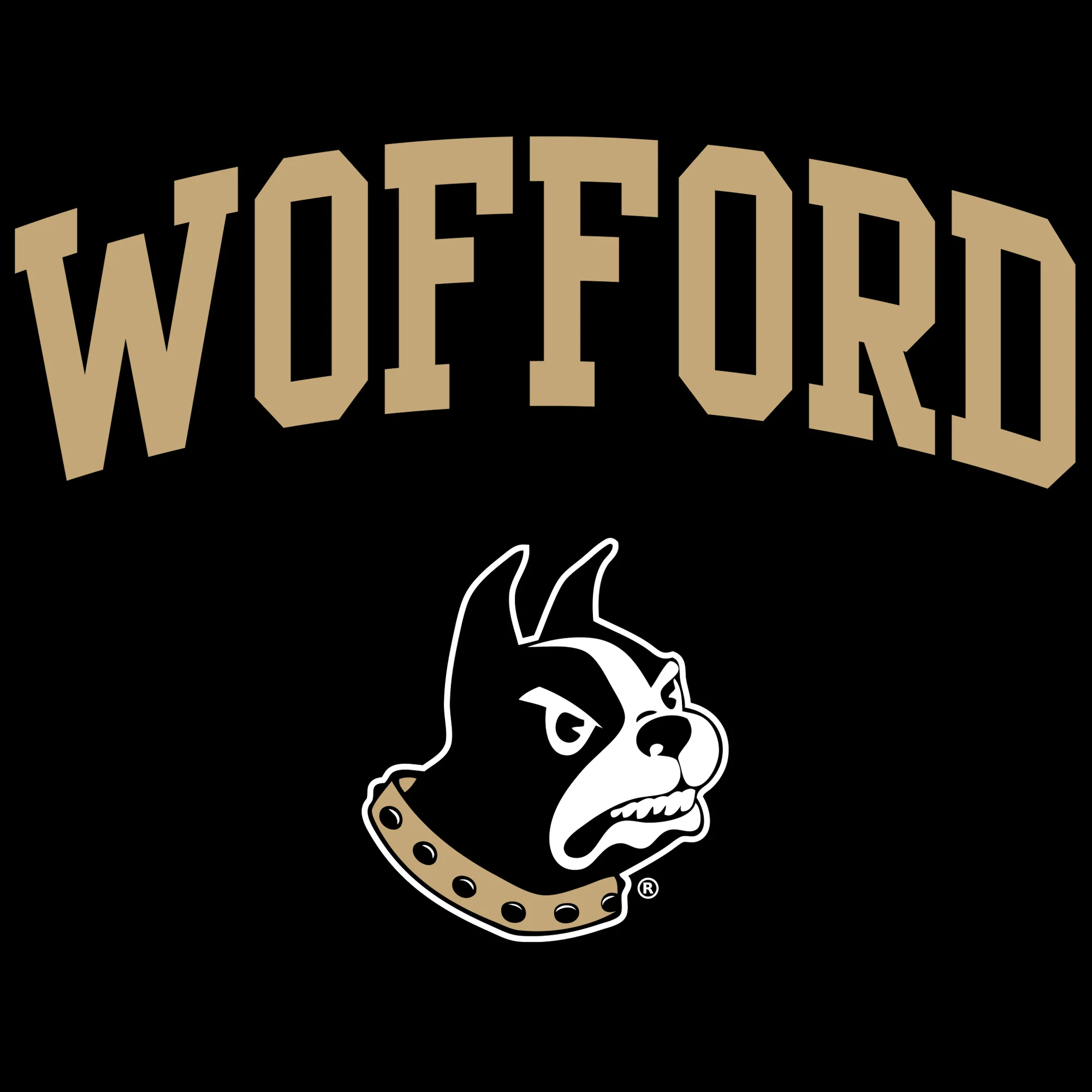 Wofford College Terriers Arch Logo T Shirt - Black - Image 2