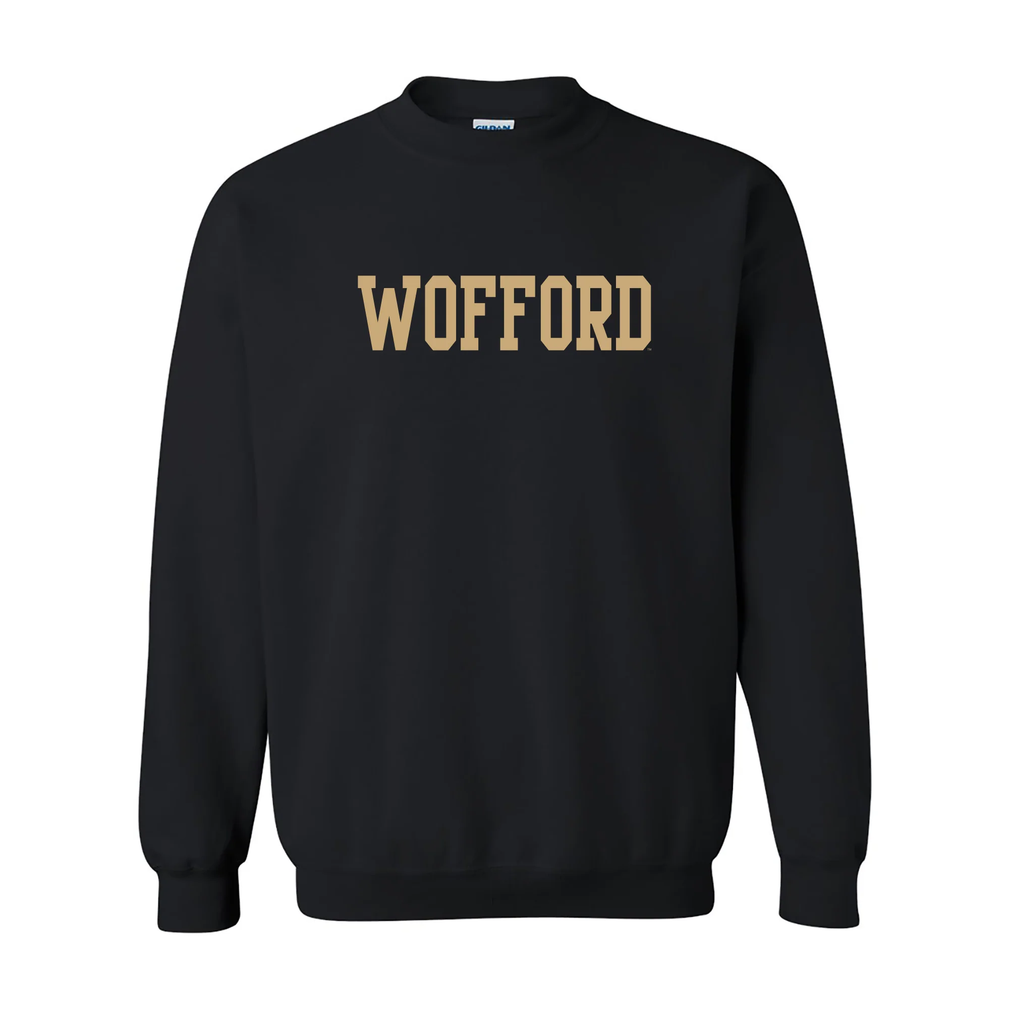 Wofford College Terriers Basic Block Crewneck Sweatshirt - Black
