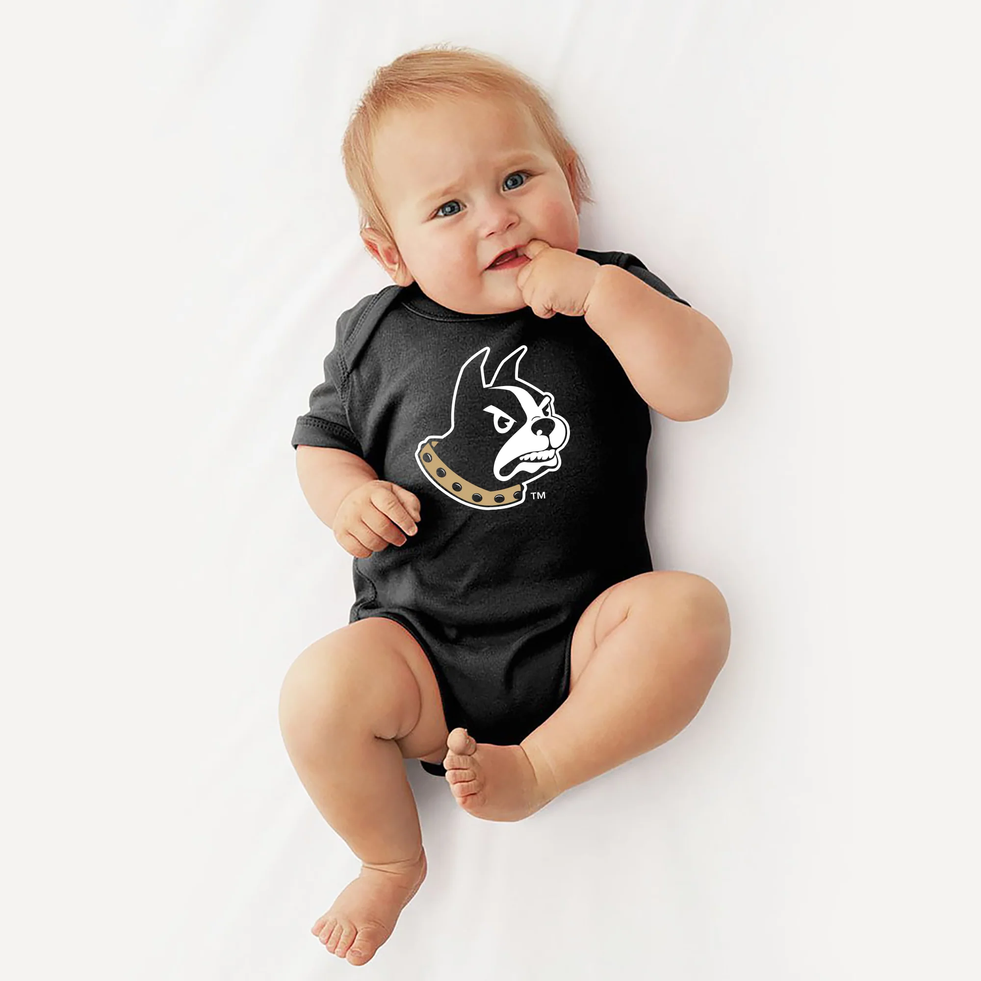 Wofford College Terriers Primary Logo Infant Creeper - Black - Image 3