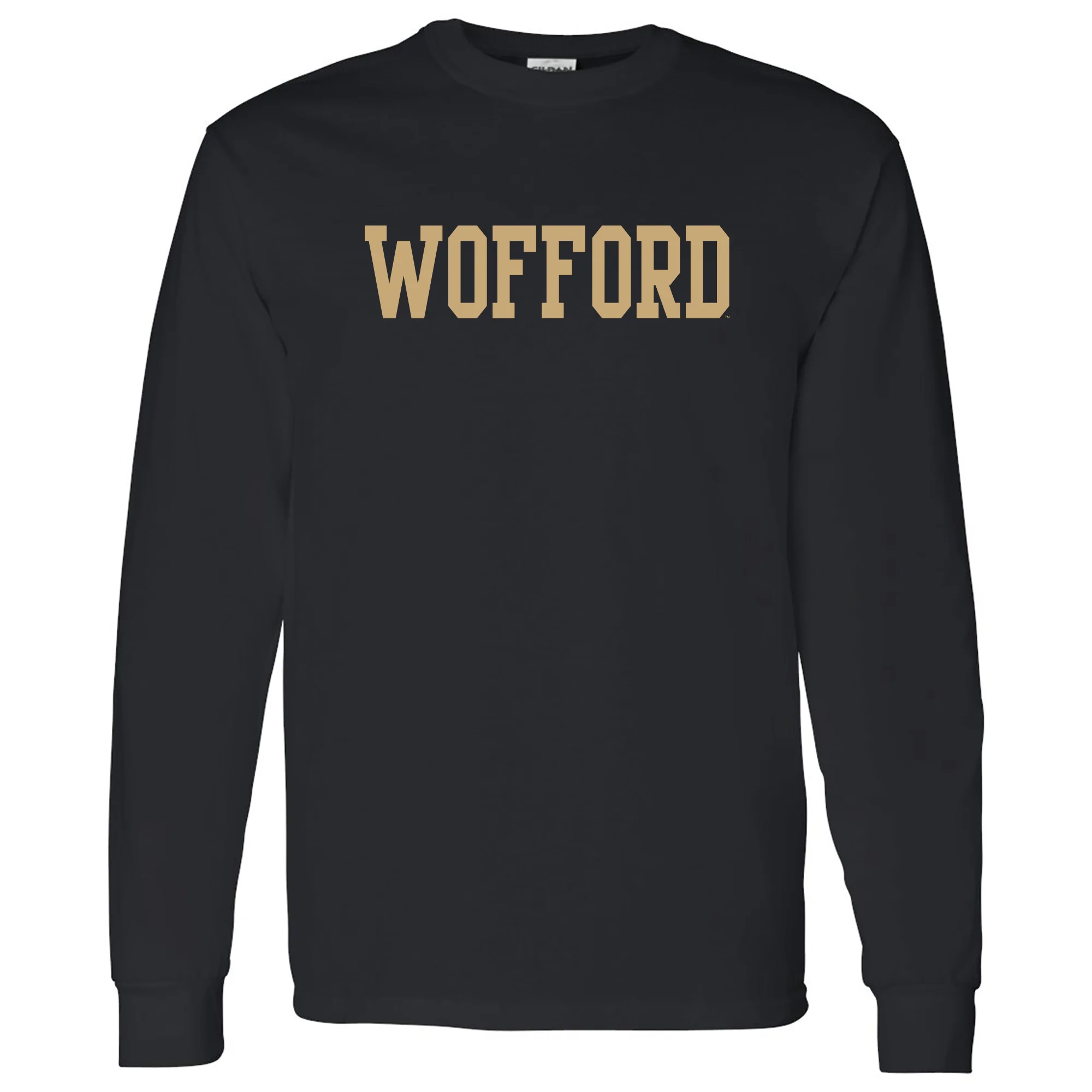 Wofford College Terriers Basic Block Long Sleeve T Shirt - Black
