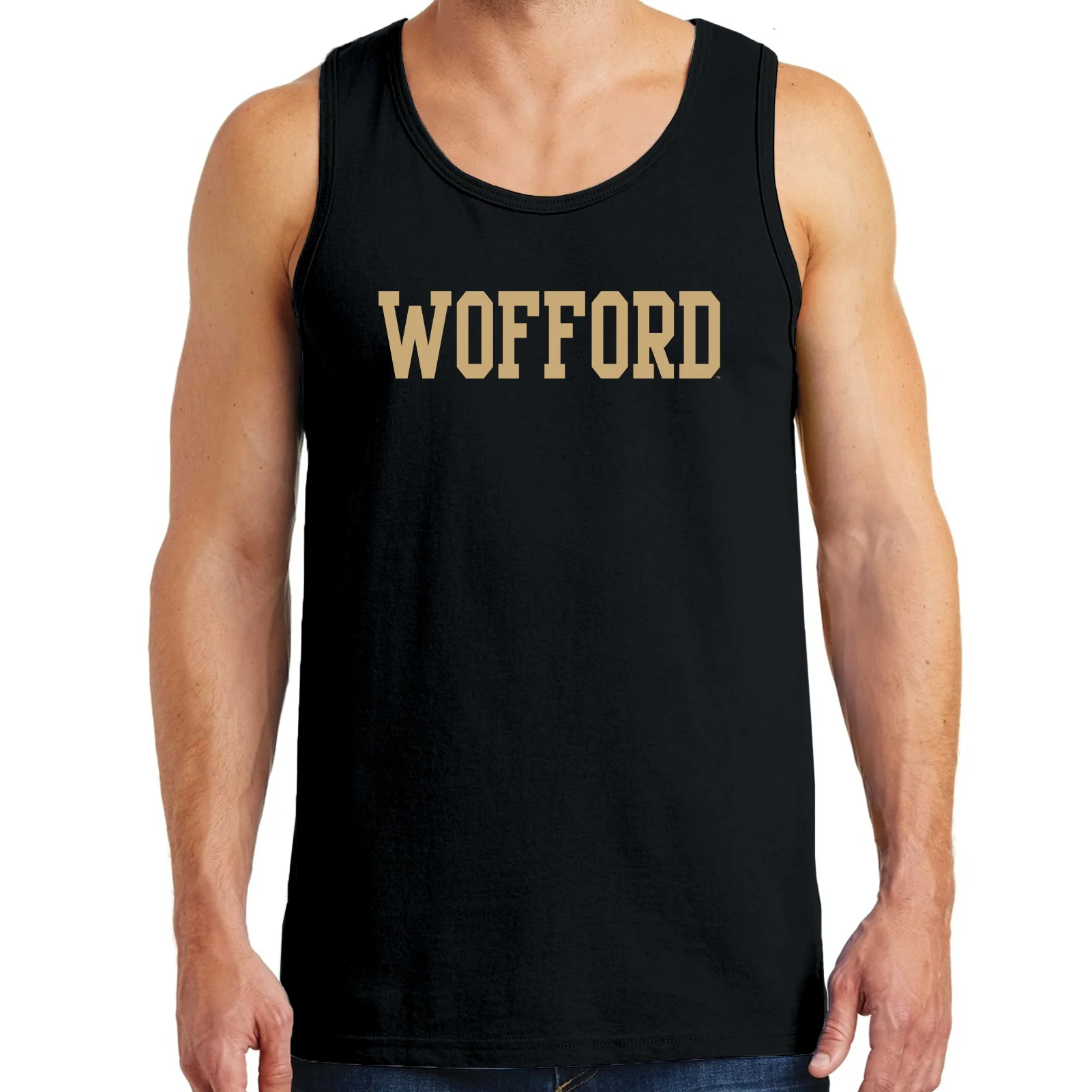 Wofford College Terriers Basic Block Tank Top - Black - Image 3