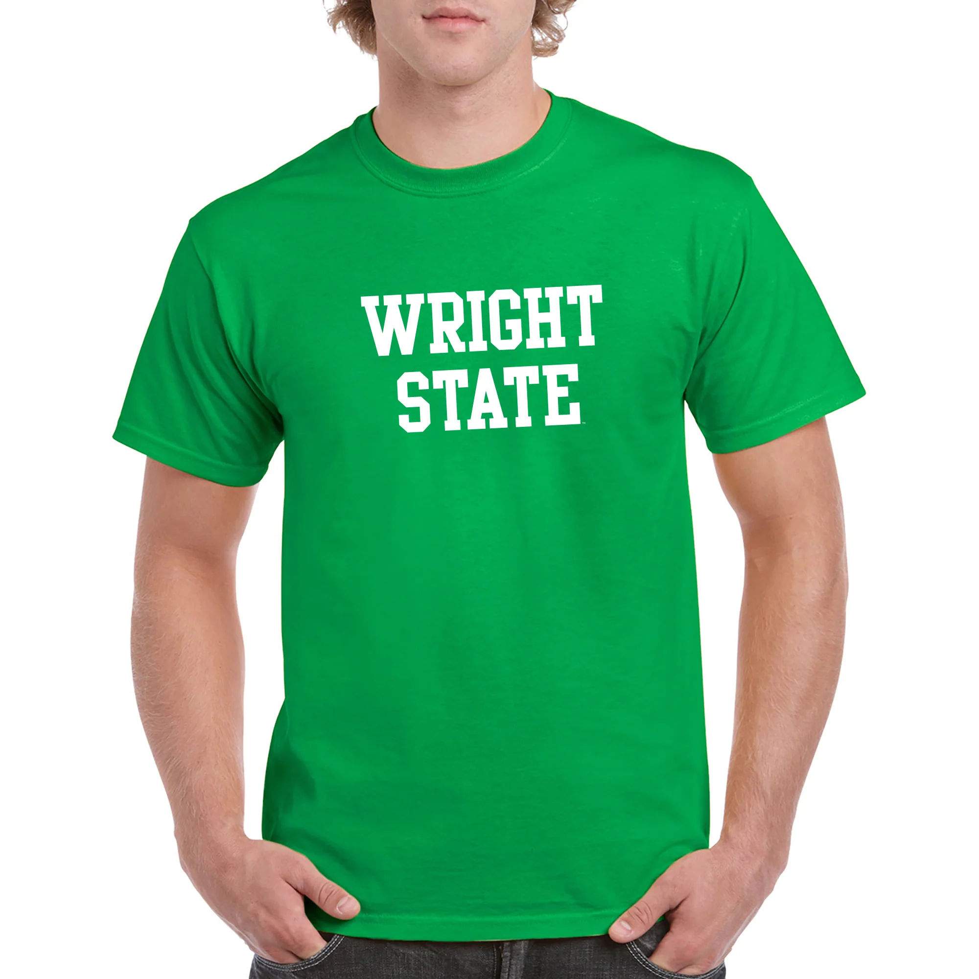 Wright State University Raiders Basic Block Short Sleeve T Shirt - Irish Green - Image 3
