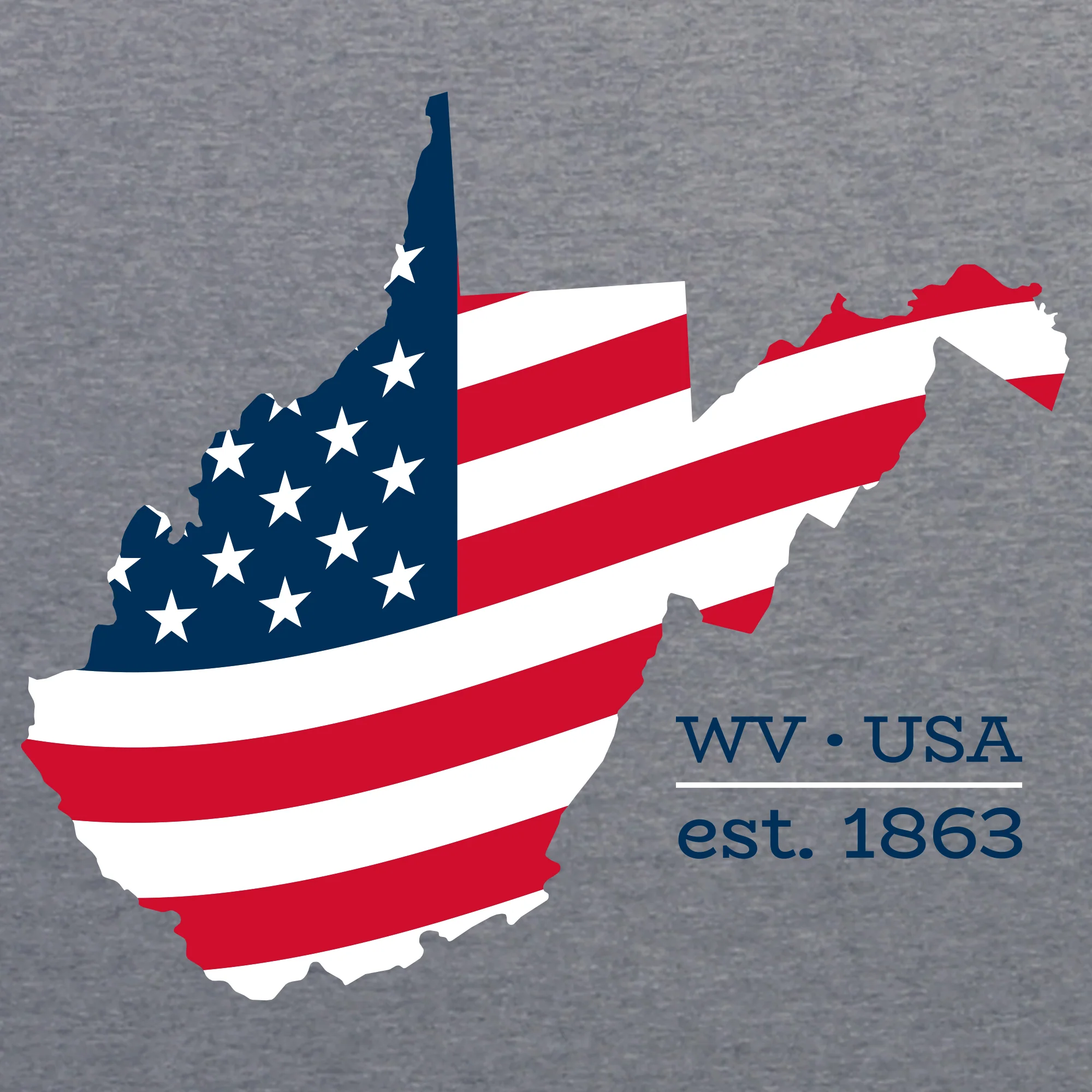 WV Silhouette US Flag NLA Triblend T-Shirt - Premium Heather - Image 2