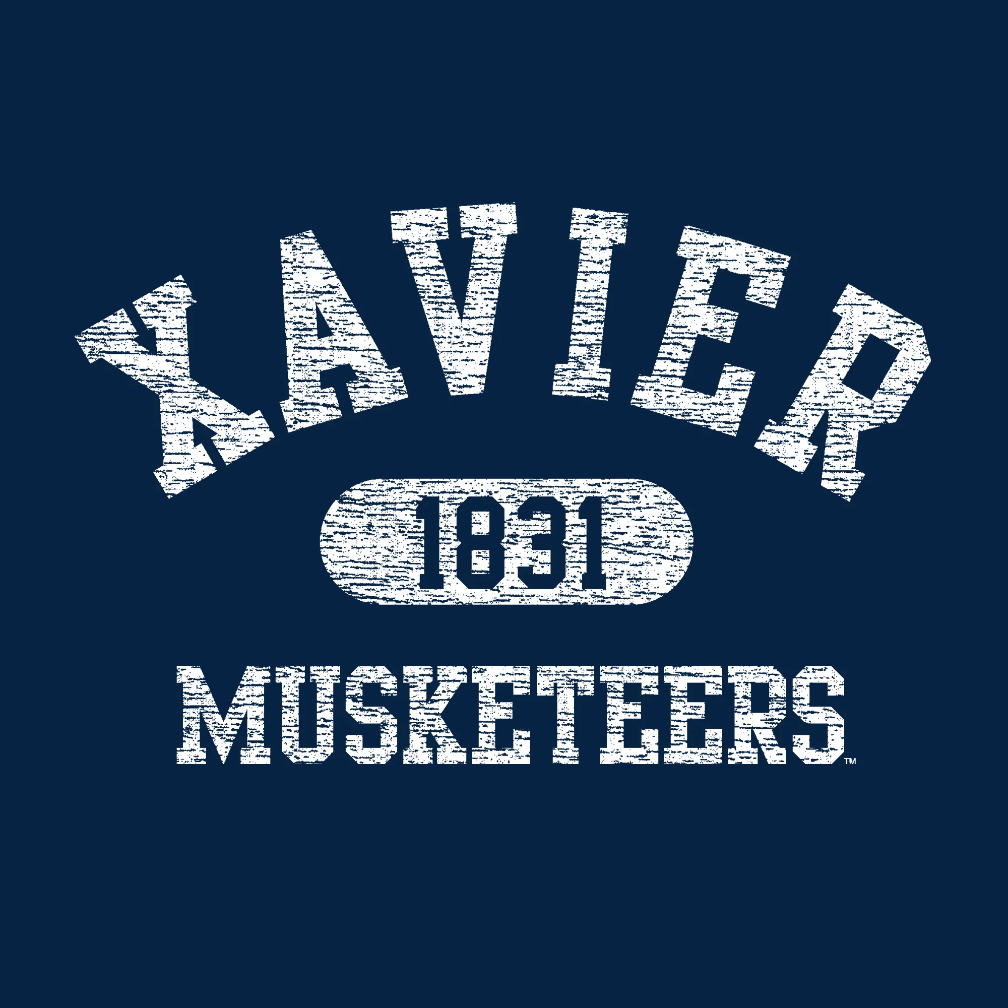 Xavier University Musketeers Athletic Arch Heavy Blend Hoodie - Navy - Image 2